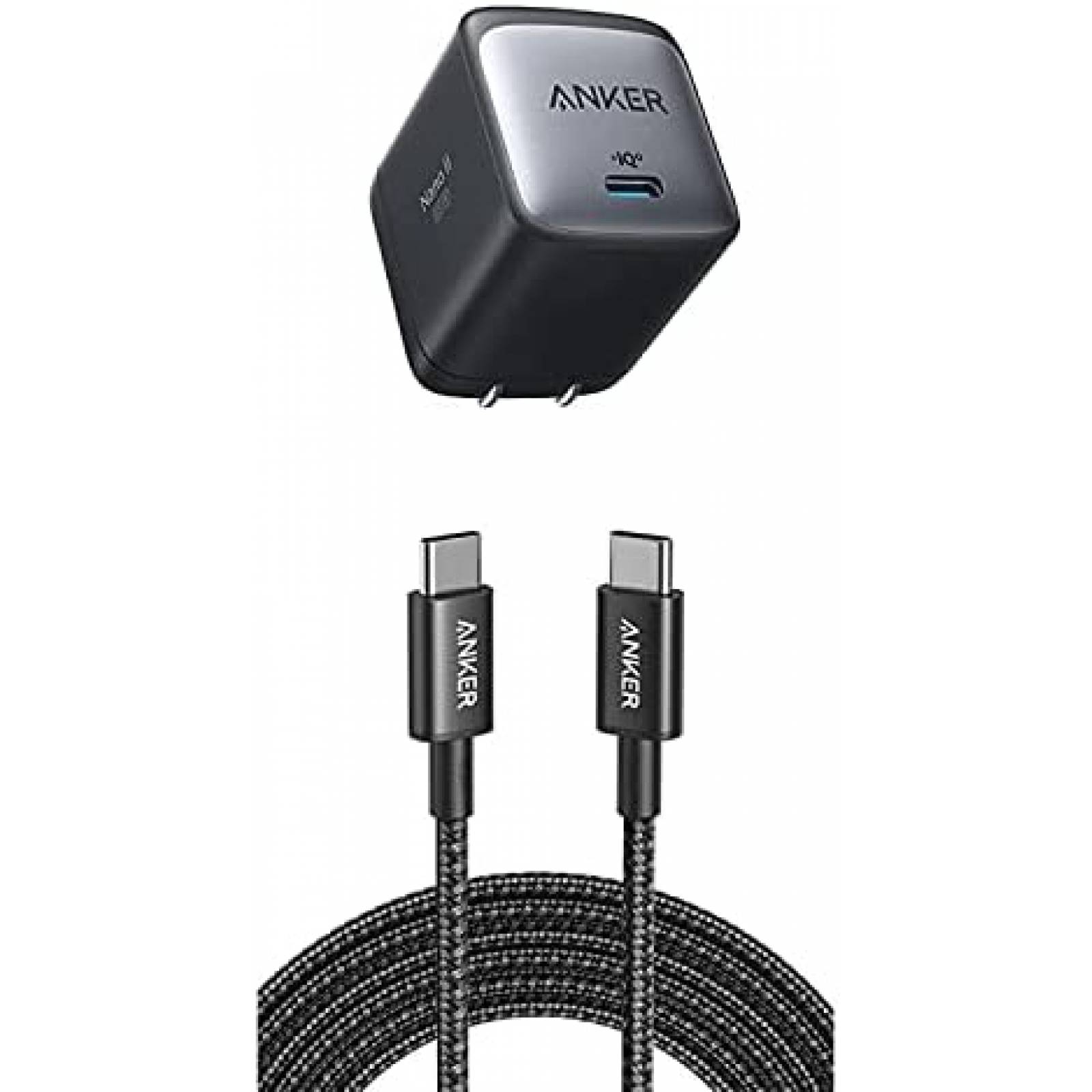 Cargador Anker Nano II USB C-C 65W GaN II PPS -Negro