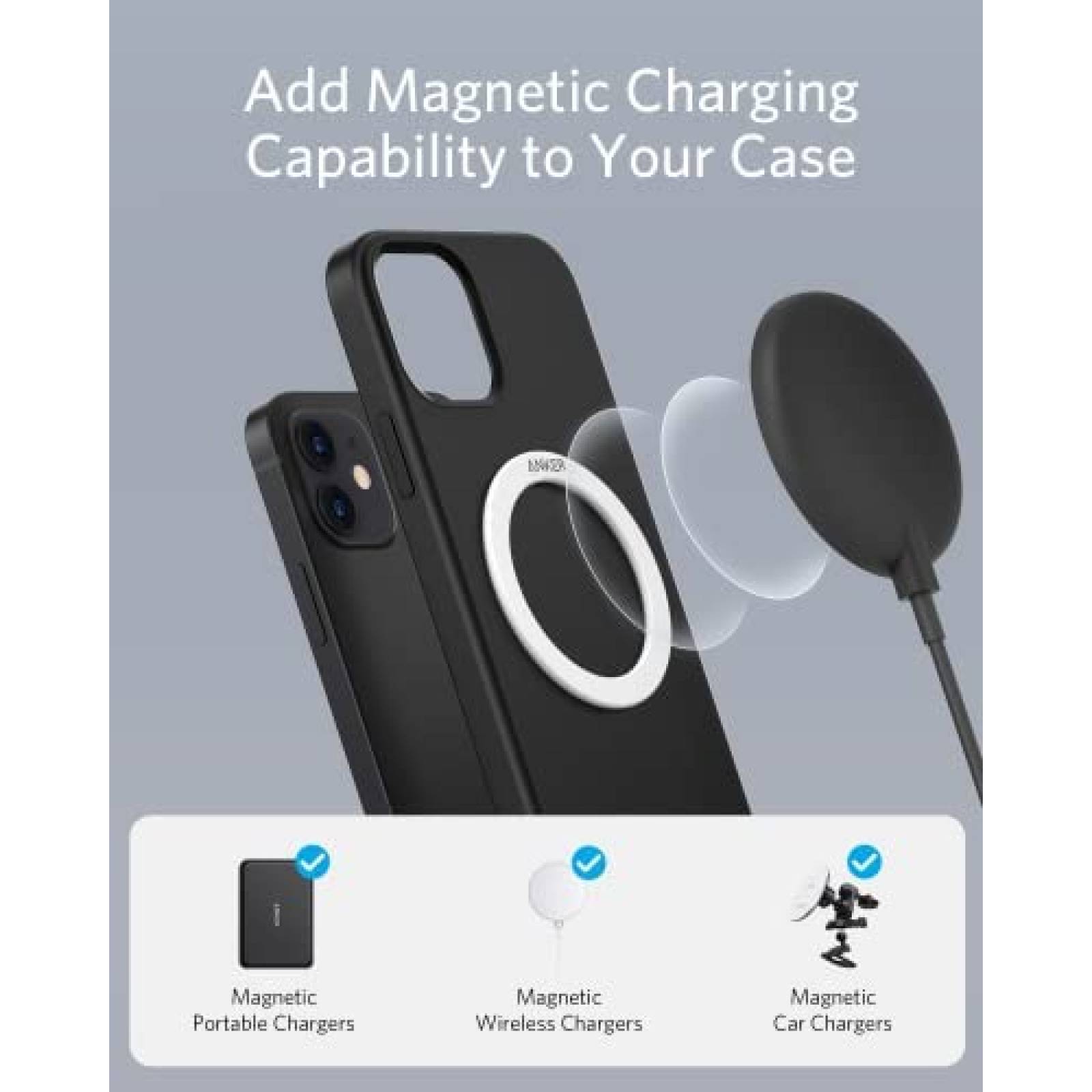 Anillo Metálico Anker 310 Ring Compatible Magnético -Blanco