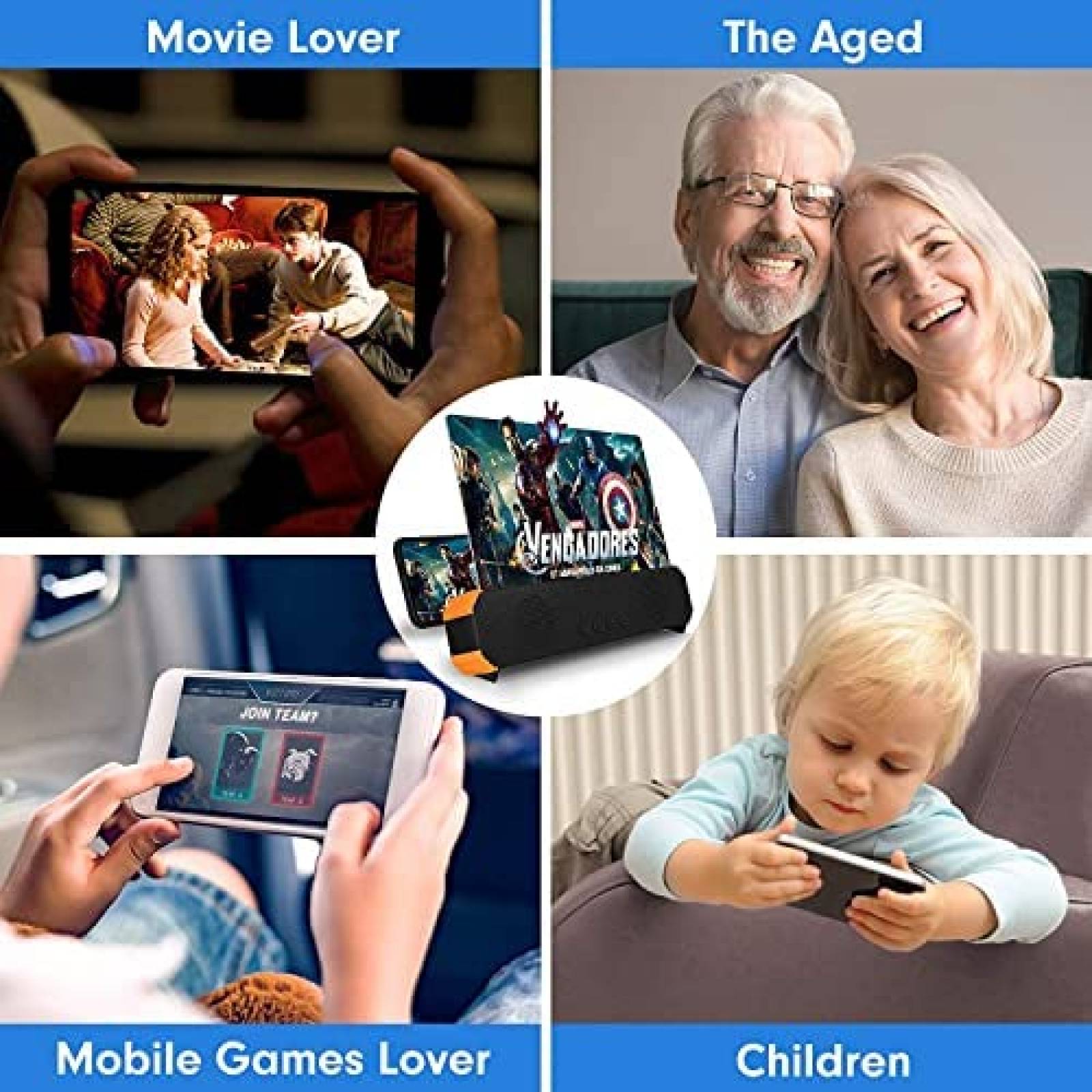 Lupa de Pantalla dizaul Para Teléfono 16''HD Con Bocina