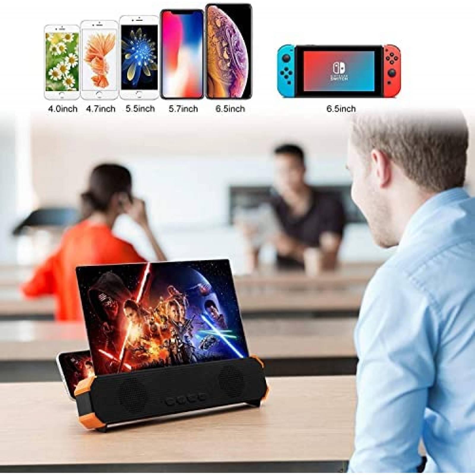 Lupa de Pantalla dizaul Para Teléfono 16''HD Con Bocina