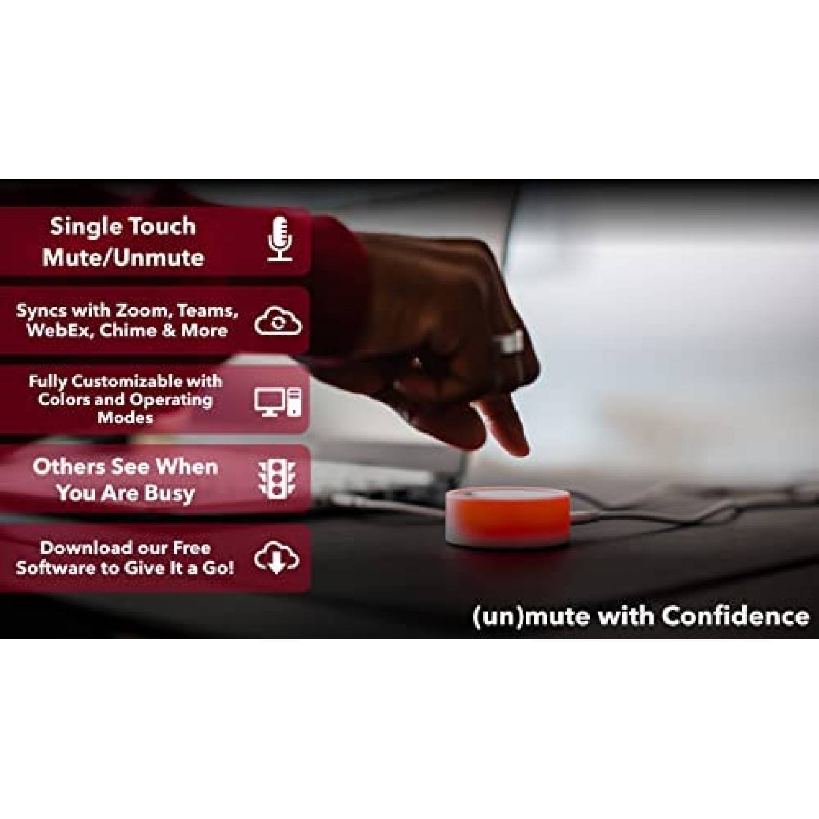 Boton Silencio MuteMe Nuevo Iluminado para Conferencia