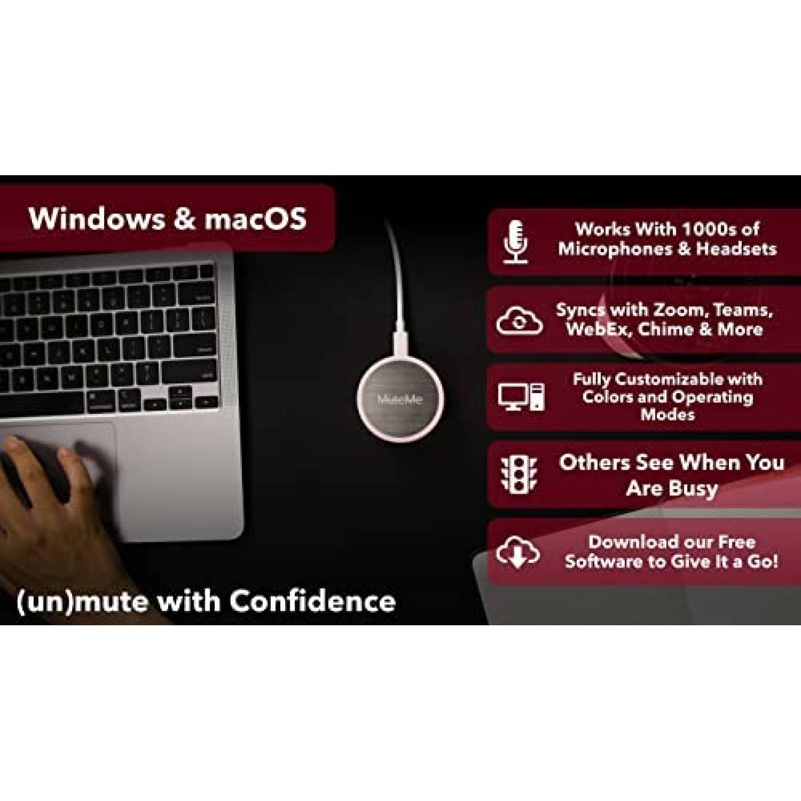 Boton Silencio MuteMe Nuevo Iluminado para Conferencia