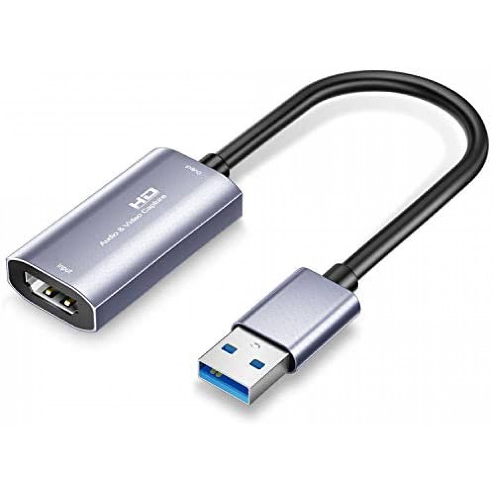 Cable PIHEN Capturador de Video USB a HDMI 1080P -Plata