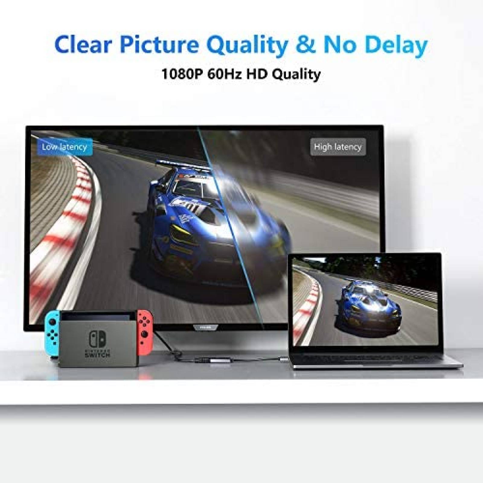 Cable PIHEN Capturador de Video USB a HDMI 1080P -Plata