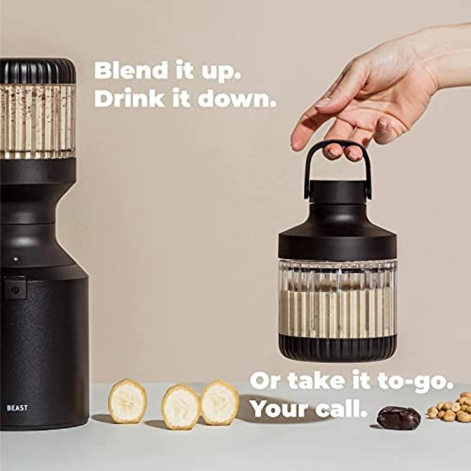 Licuadora Beast de 1000W de Acero Inoxidable -Negro