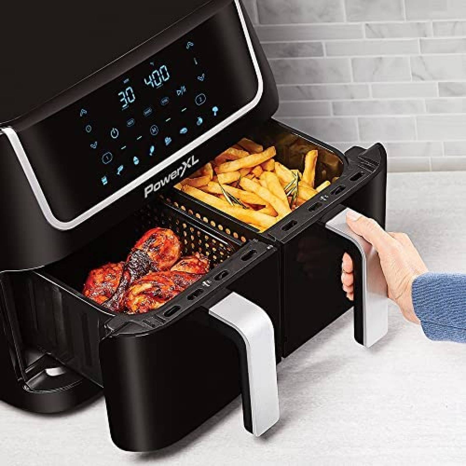 Freidora de Aire PowerXL Vortex 7 en 1 de 10 Cuartos -Negro