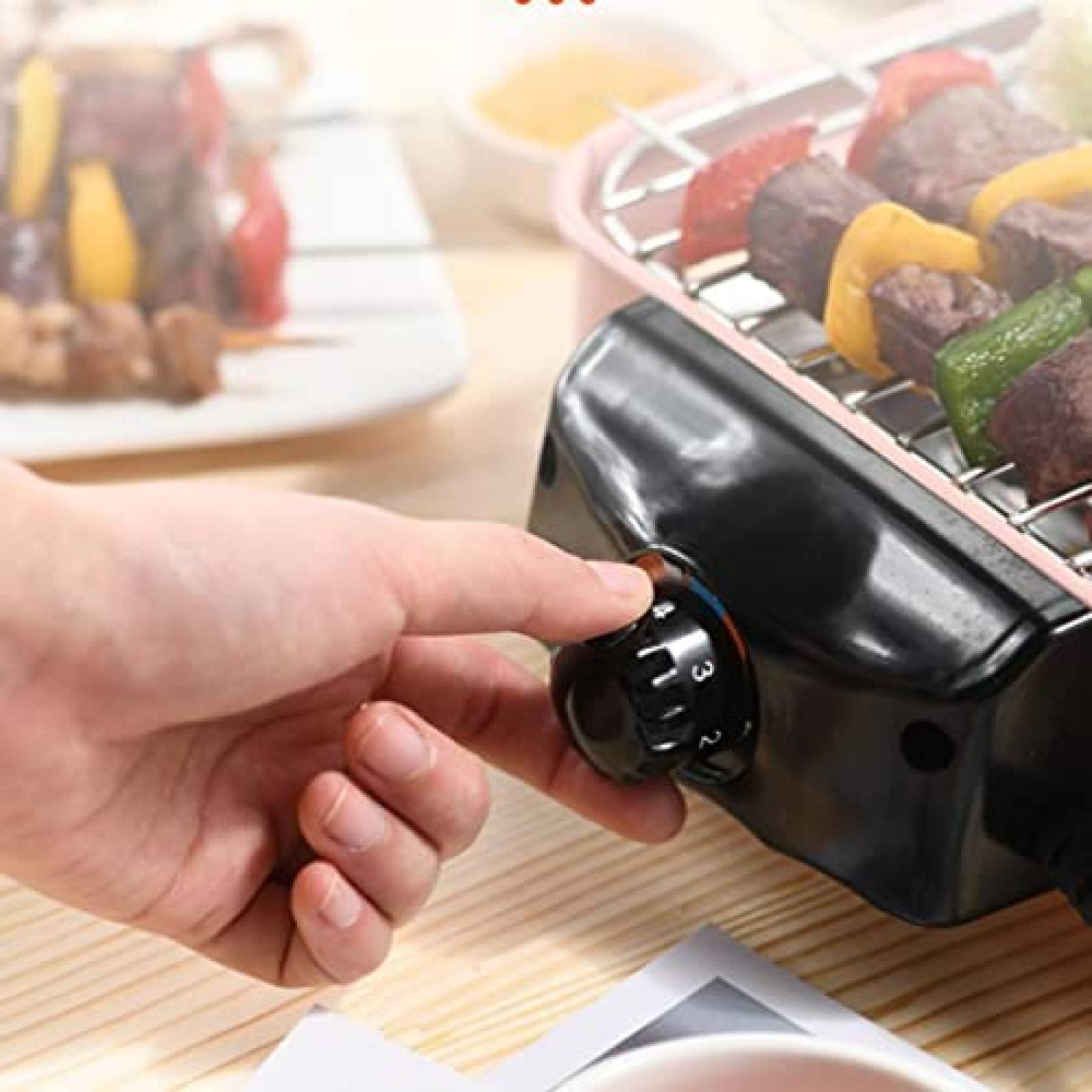 Parrilla Antiadherente Electrica O-OBDO Control Termico Rosa