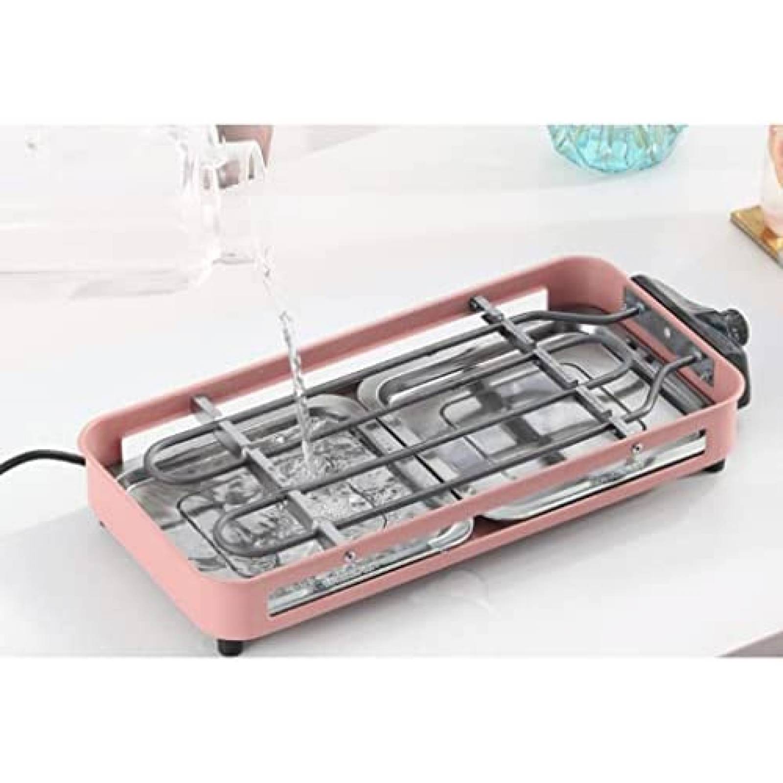 Parrilla Antiadherente Electrica O-OBDO Control Termico Rosa