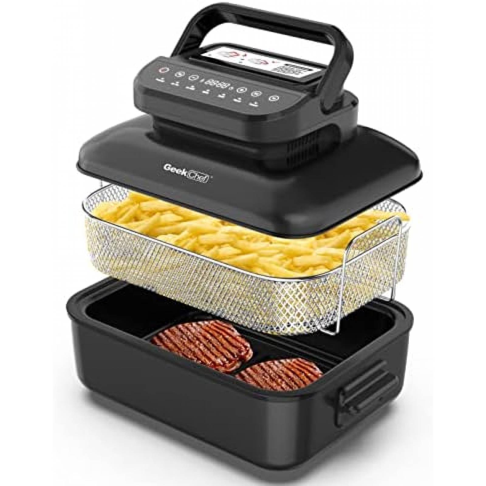 Parrilla Antiadherente Electrica Geek Chef Control Digital