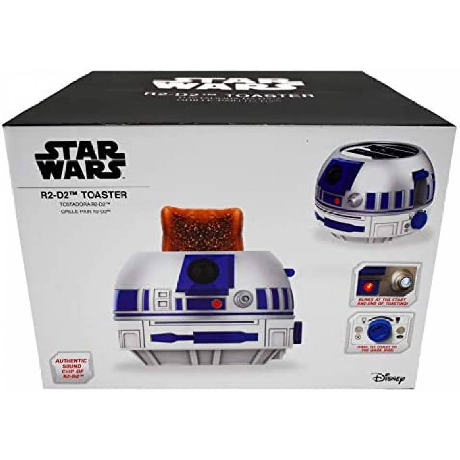 Tostadora Uncanny Brands Star Wars R2D2 Sonido Luz -Gris