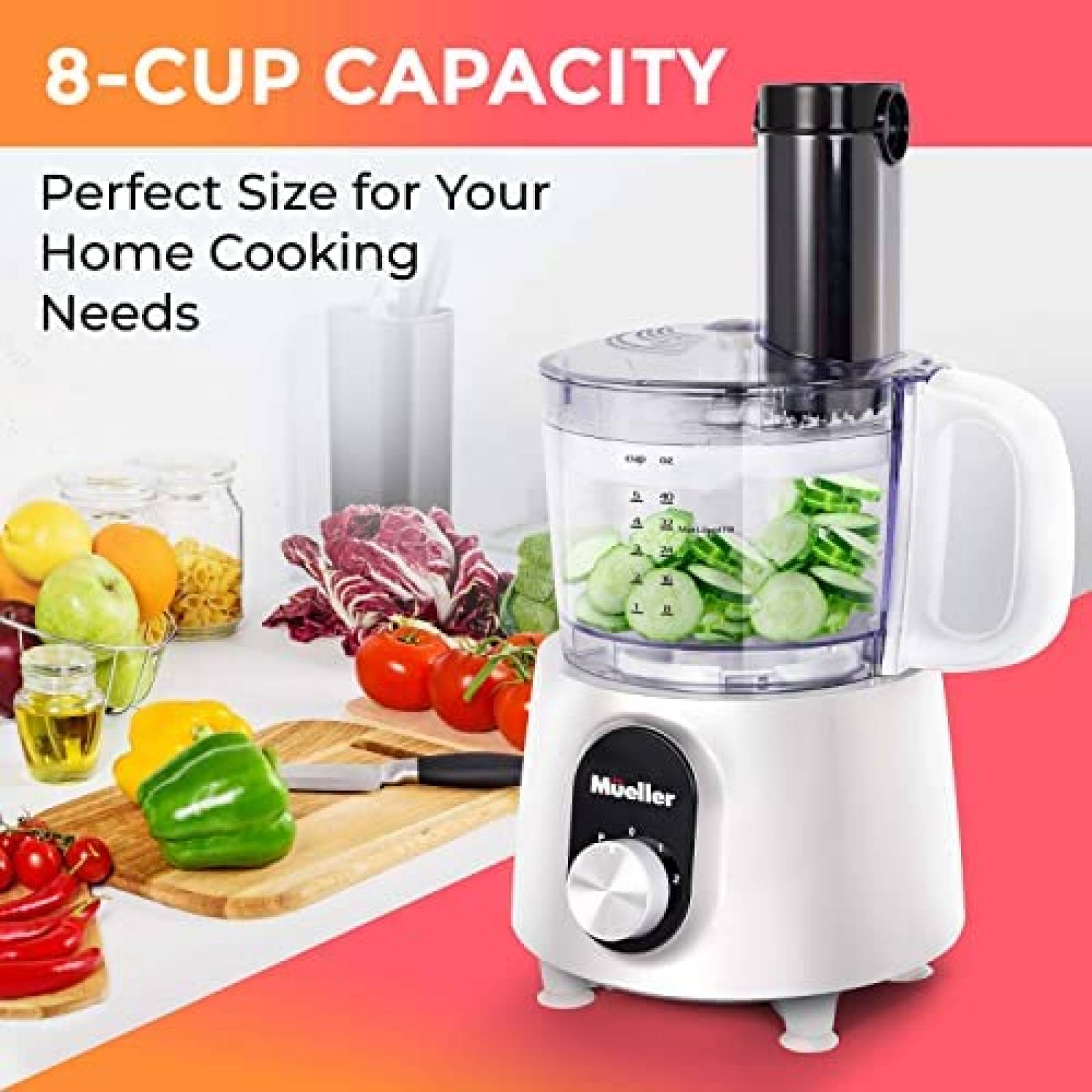 Triturador de Alimento MUELLER HOME Cap. 8 Tazas -Blanco