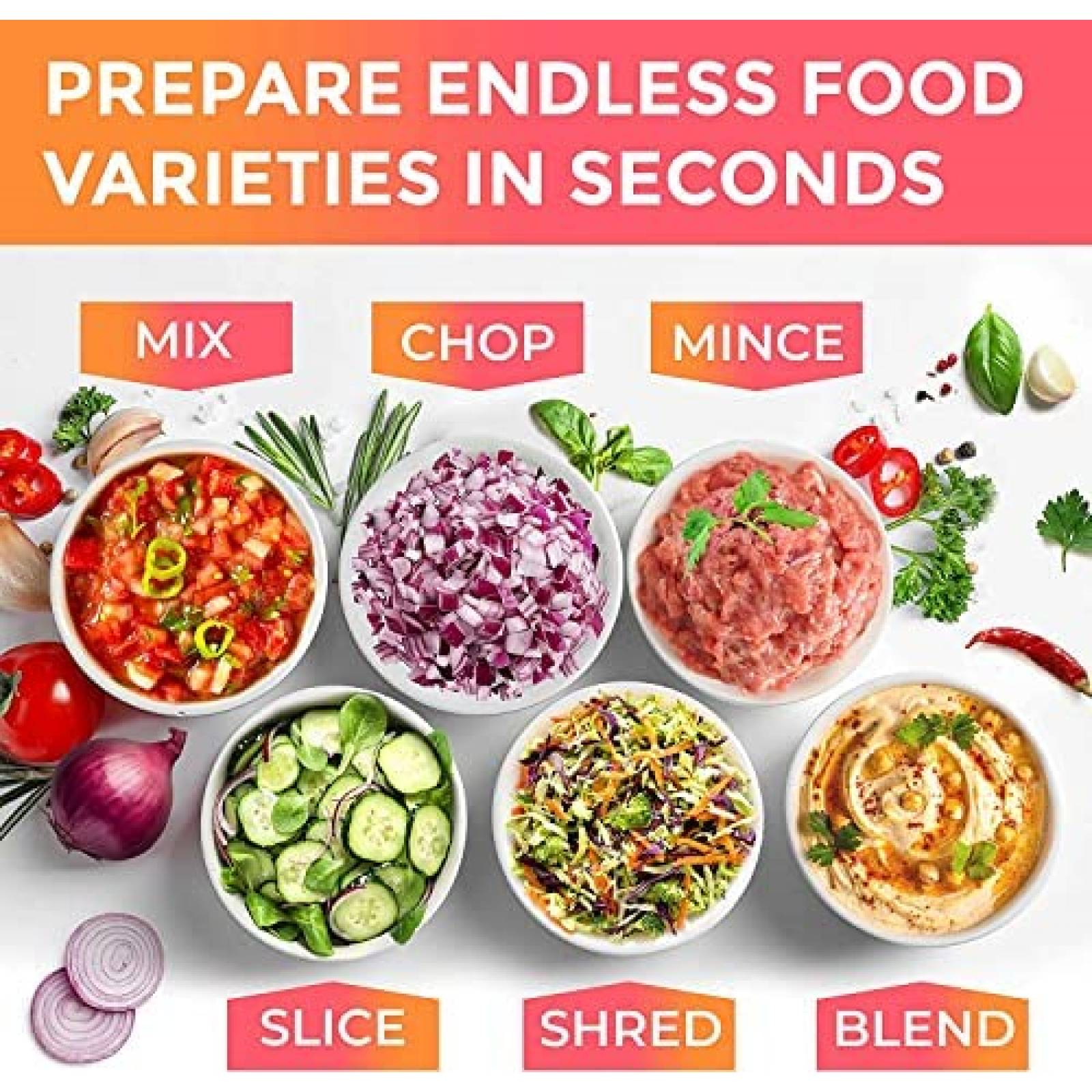 Triturador de Alimento MUELLER HOME Cap. 8 Tazas -Blanco