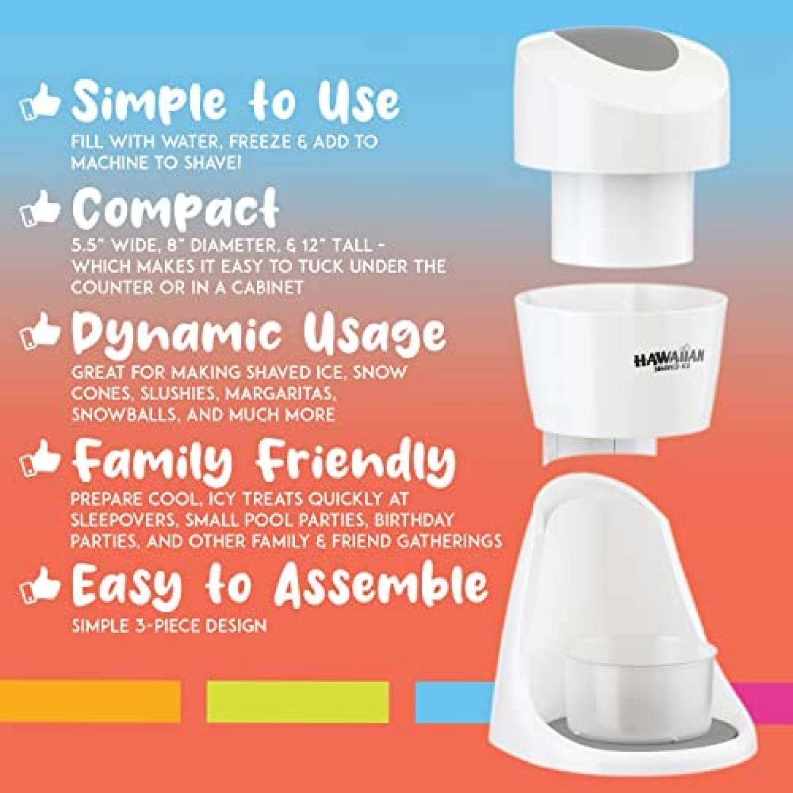 Maquina Raspados Hawaiian Shaved Ice S900A -Blanco