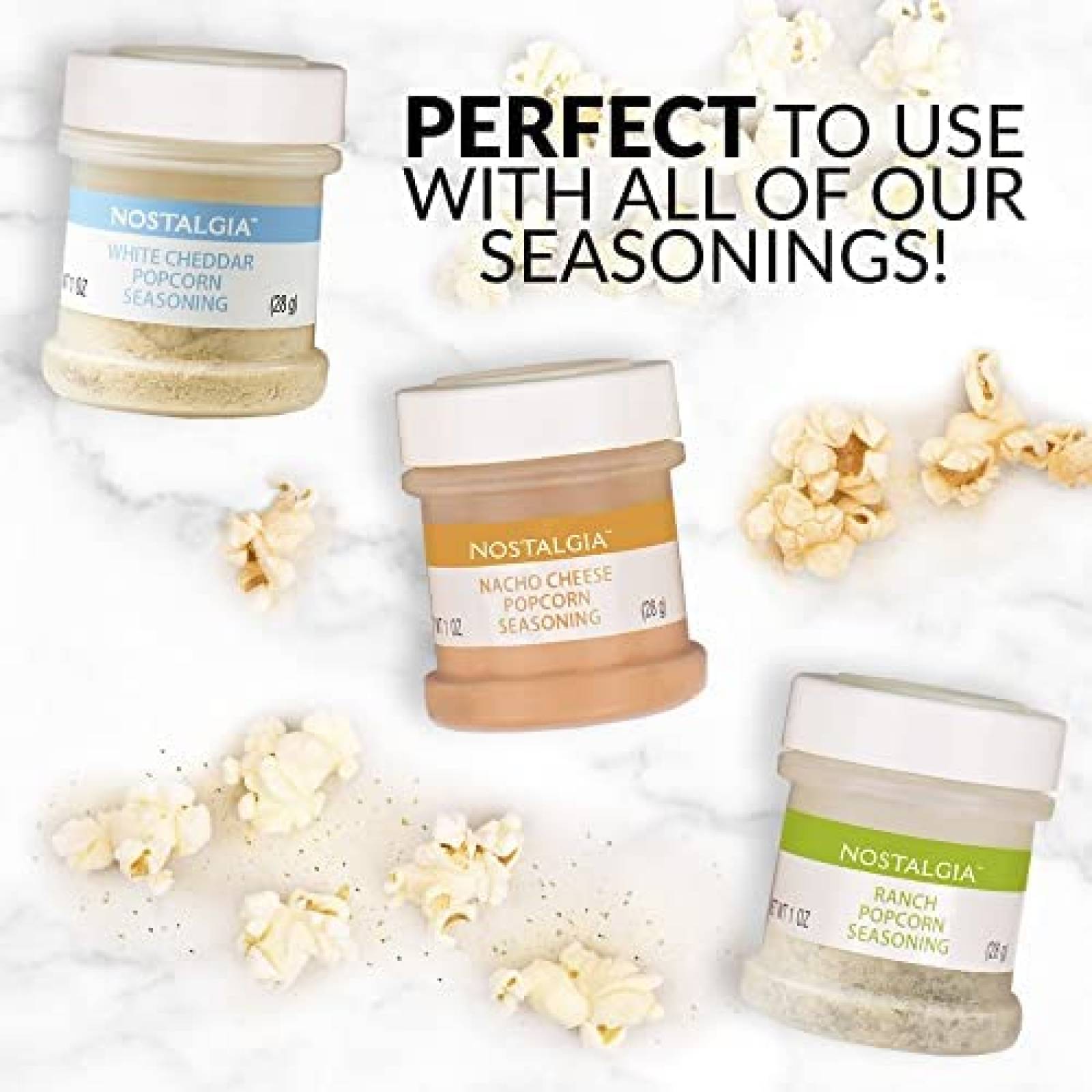 Maquina de Palomitas Nostalgia de 12 OZ Sin Aceite -Blanco