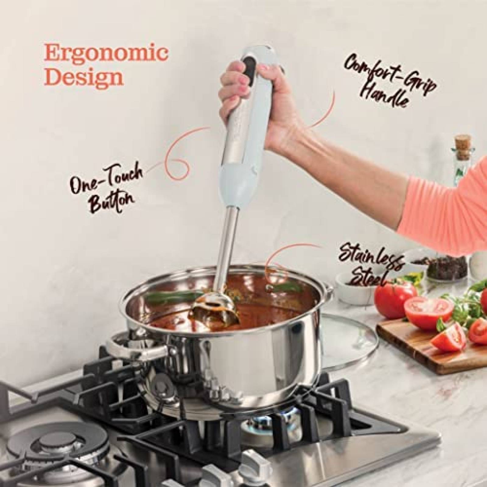 Licuadora de Mano Peach Street de 500W c/Modo Turbo -Blanco