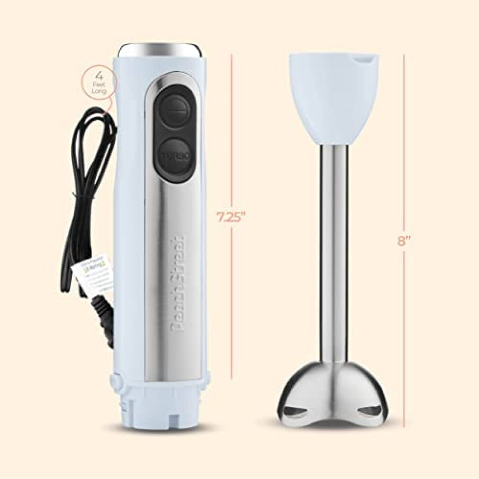 Licuadora de Mano Peach Street de 500W c/Modo Turbo -Blanco