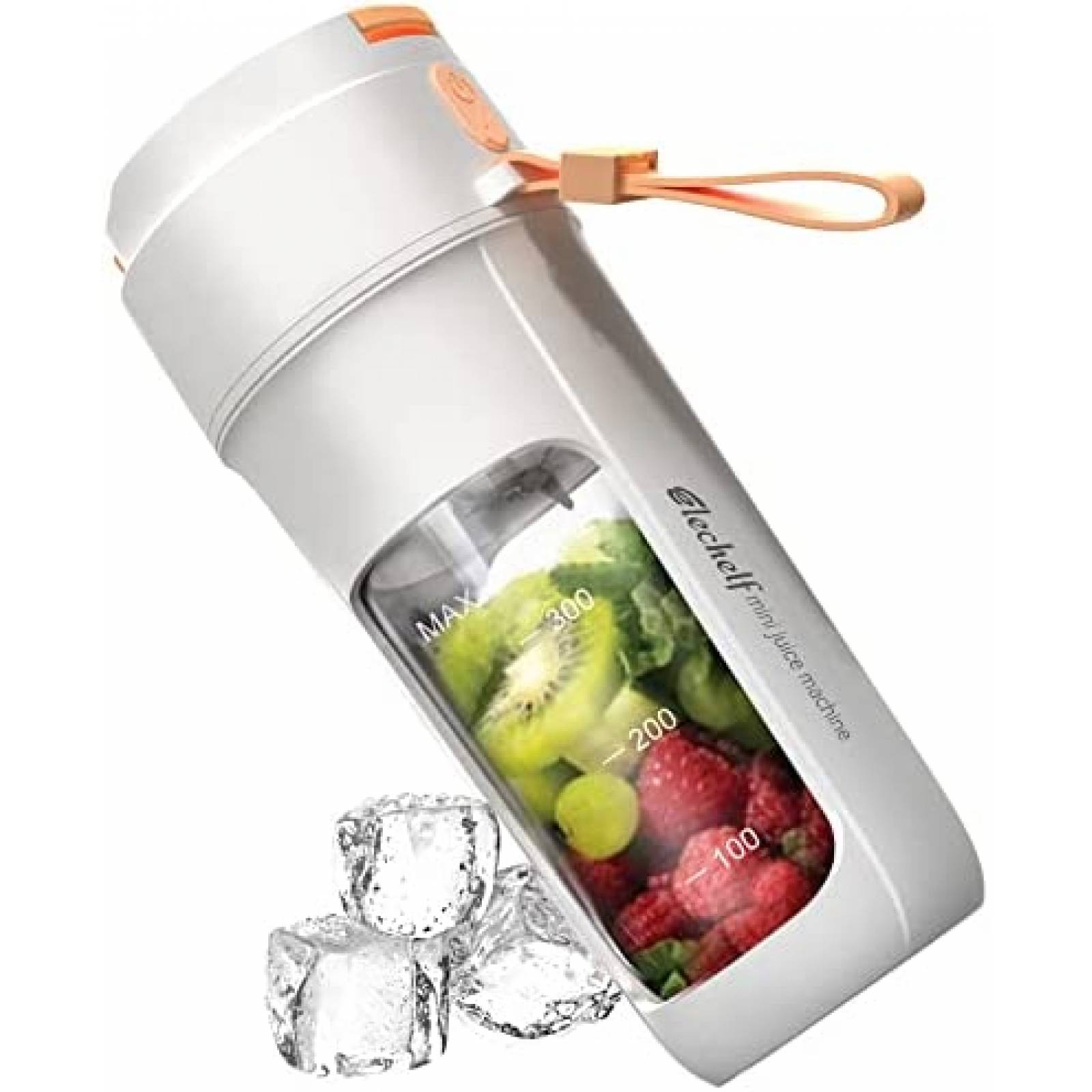 Licuadora Portatil Elechelf Recargable Cap. 12 Oz. -Blanco