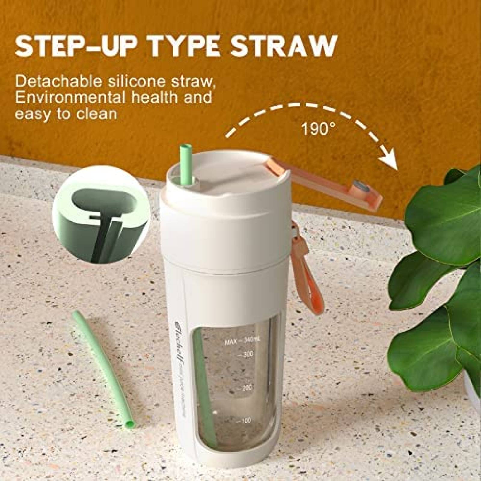 Licuadora Portatil Elechelf Recargable Cap. 12 Oz. -Blanco