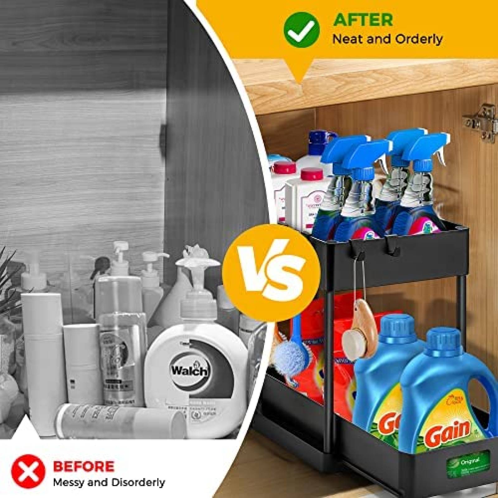 Gabinetes Deslizables Ravinte para Productos de Limpieza 2pz