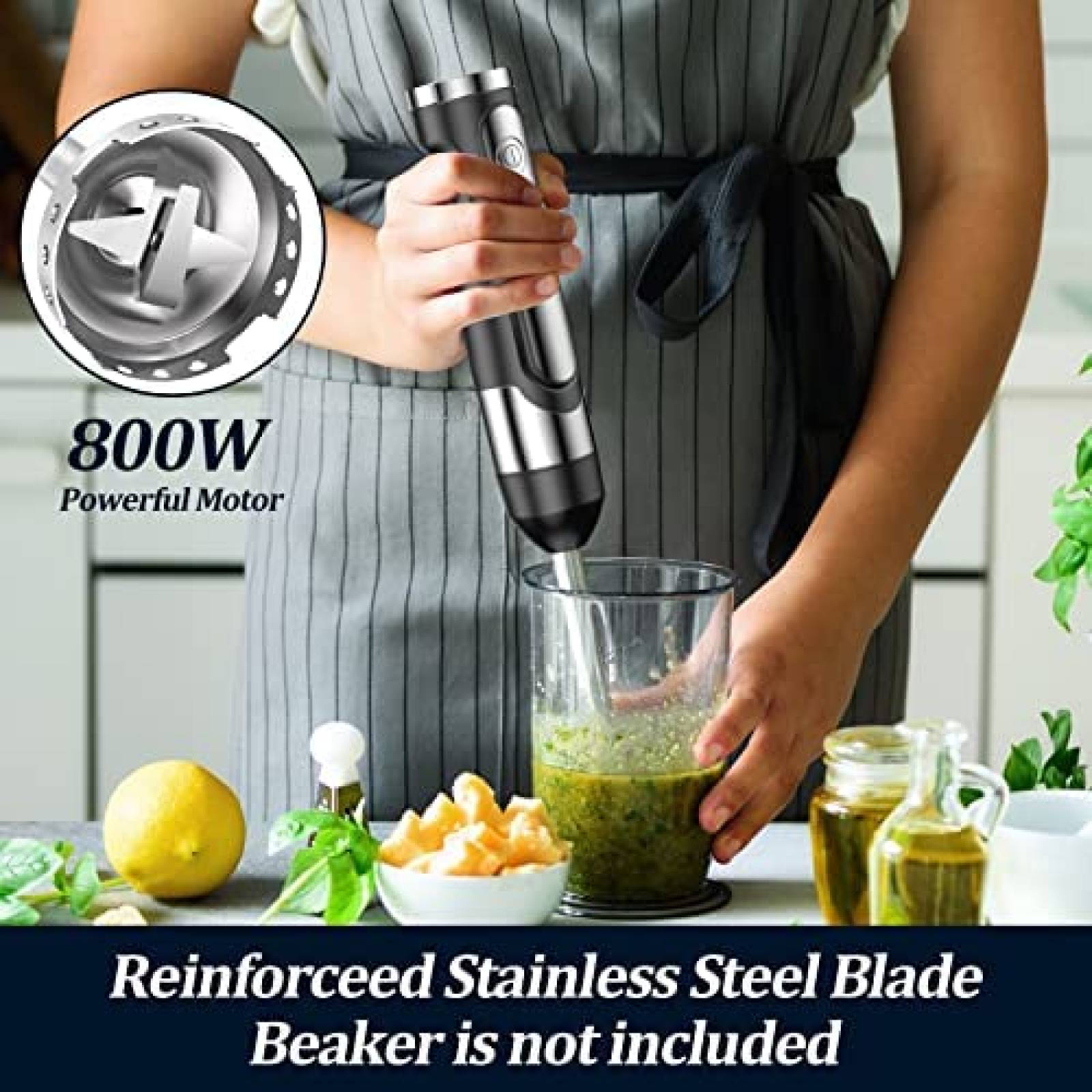 Licuadora de Mano LINKChef 3 en 1 1800W + Accesorios -Negro