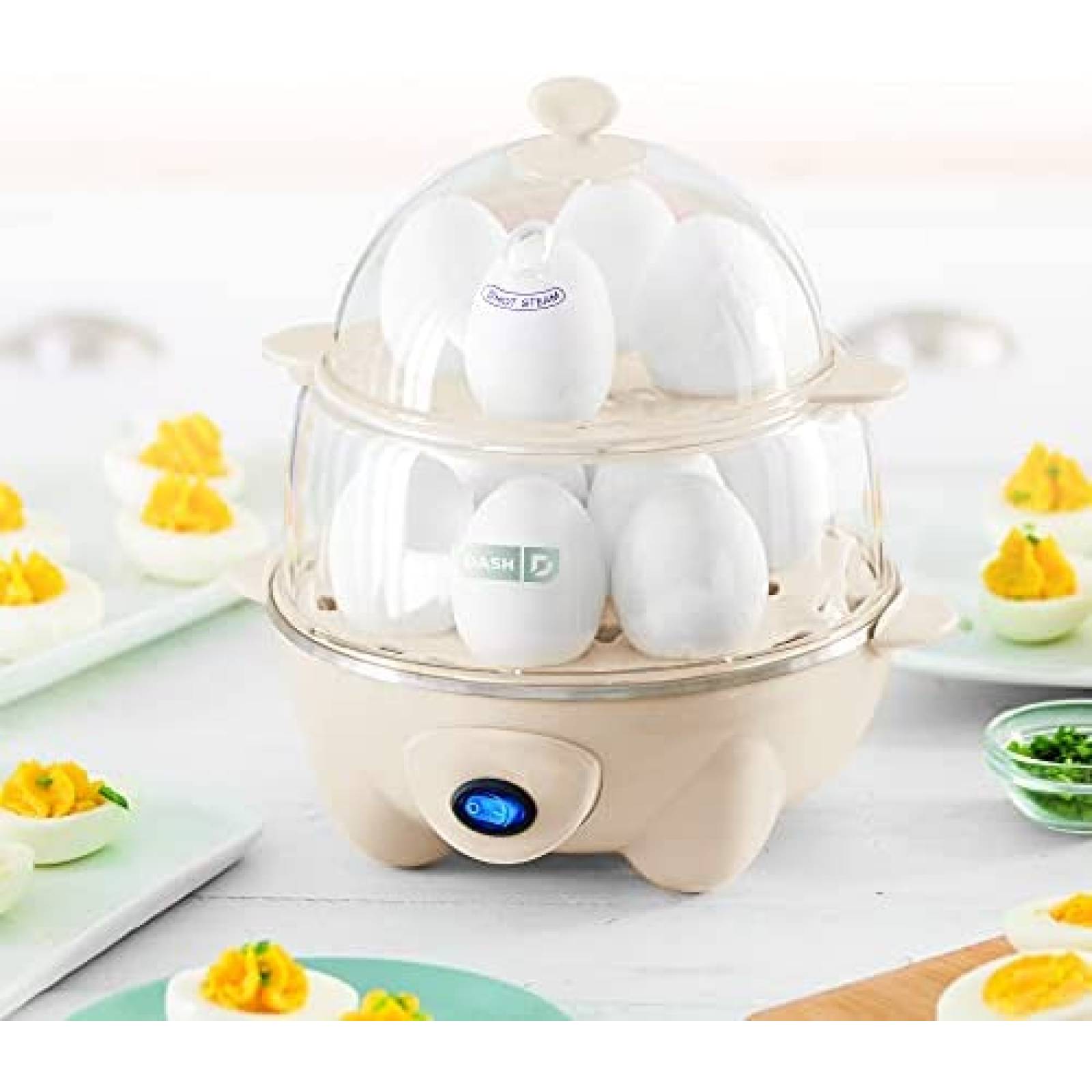 Olla Electrica para Huevo DASH Deluxe para 12 huevos -Crema
