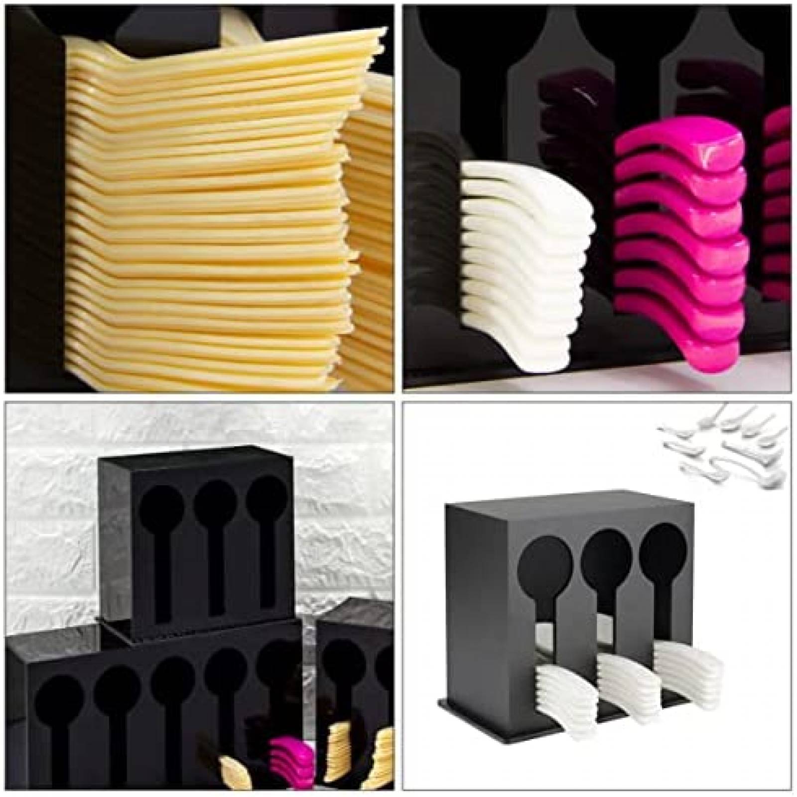 Organizador de Cocina Acrilico Hemoton para Cubiertos -Negro