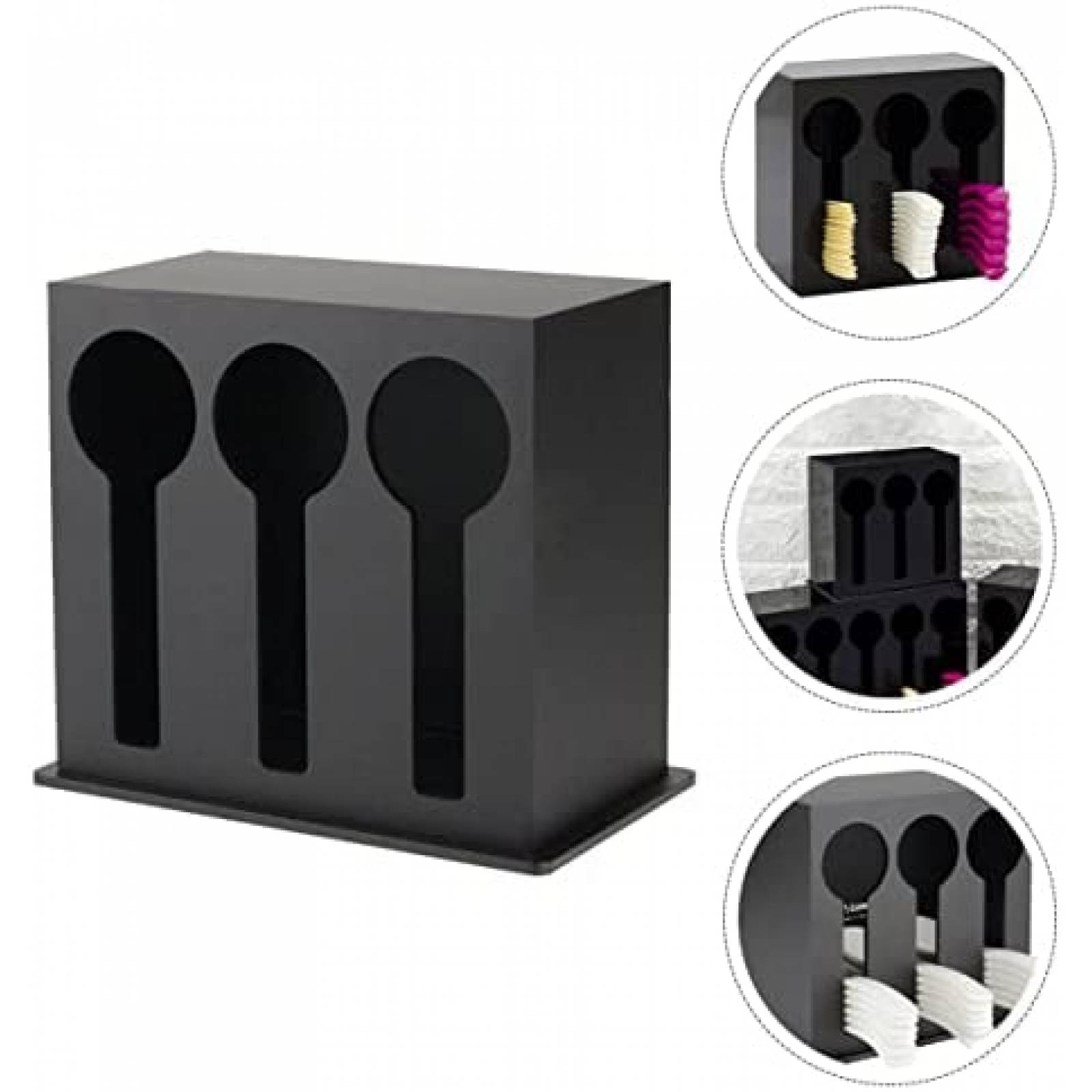 Organizador de Cocina Acrilico Hemoton para Cubiertos -Negro