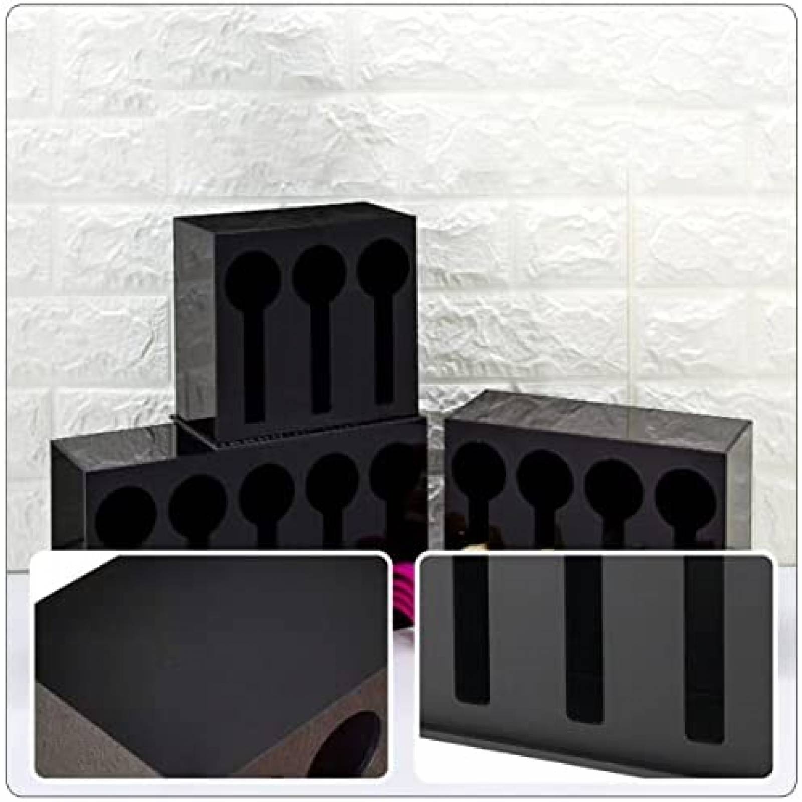 Organizador de Cocina Acrilico Hemoton para Cubiertos -Negro