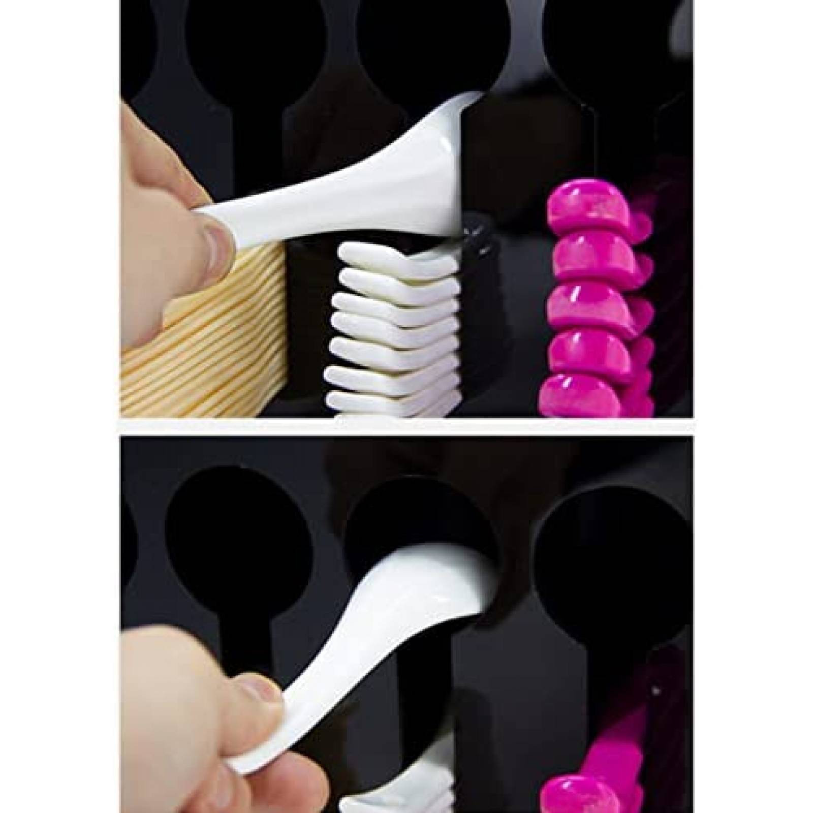Organizador de Cocina Acrilico Hemoton para Cubiertos -Negro