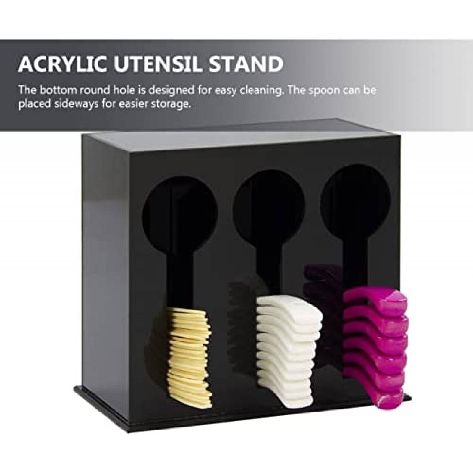 Organizador de Cocina Acrilico Hemoton para Cubiertos -Negro