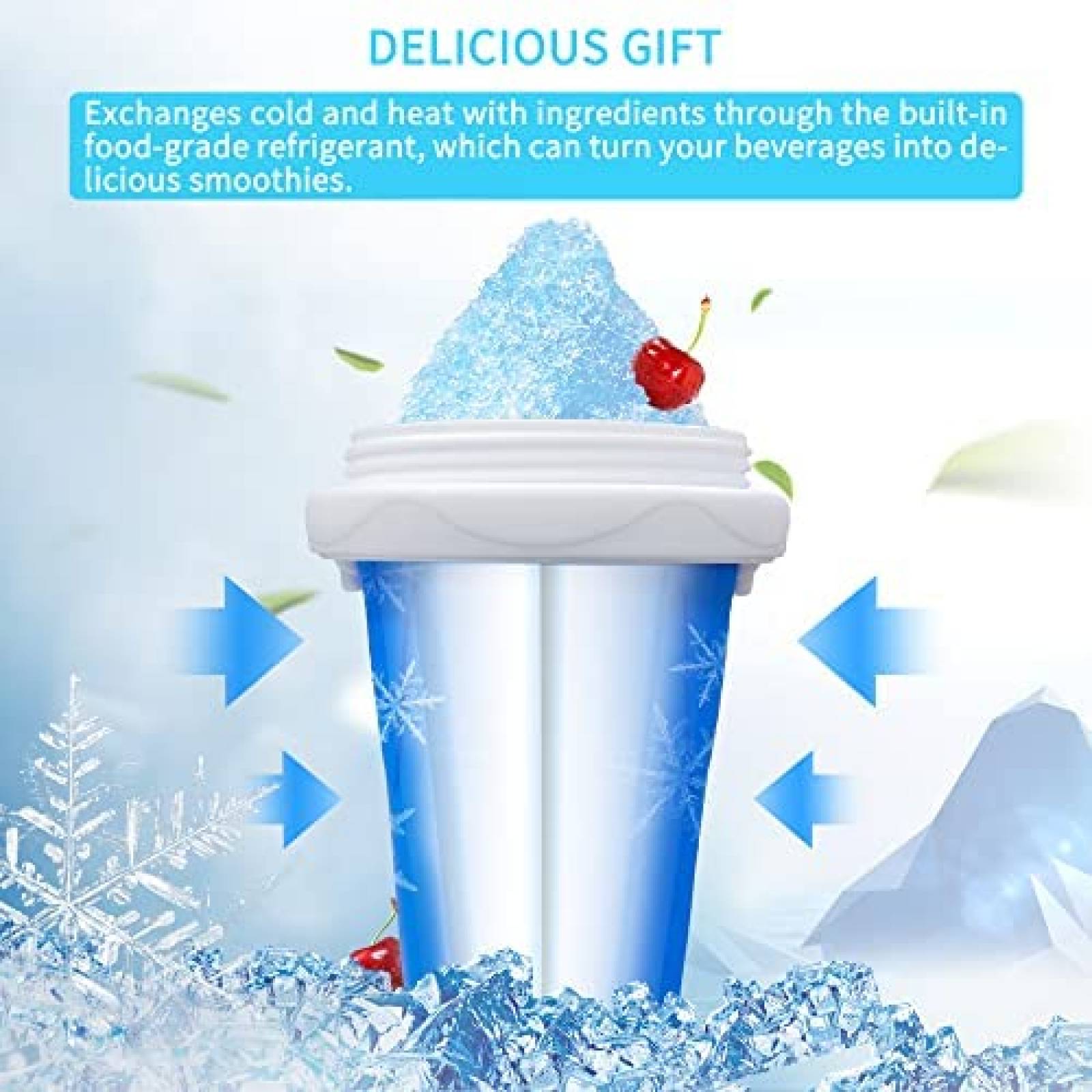 Vaso Magico ASNUG Para Slushy Batidos Rapidos Portatil -Azul