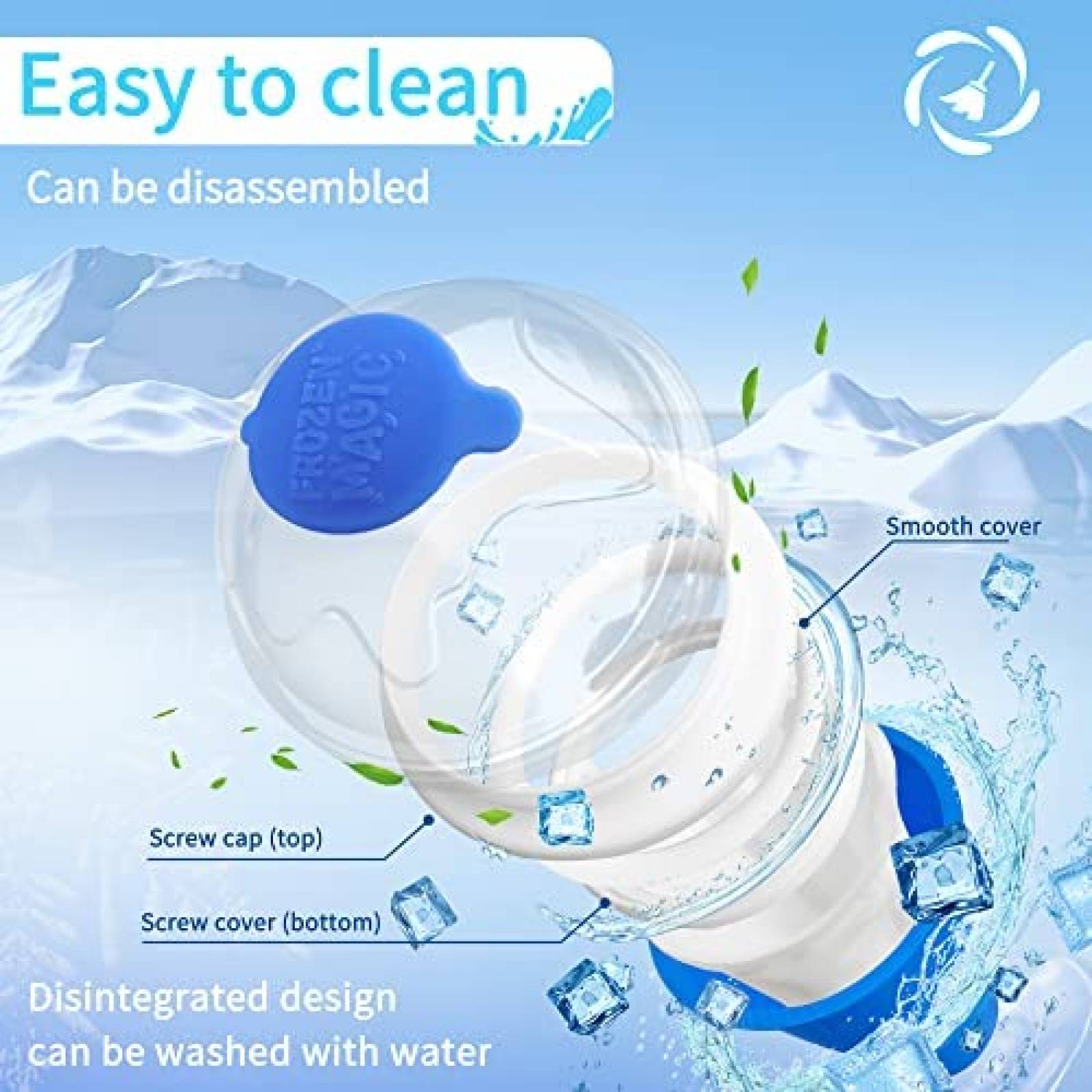 Vaso Magico ASNUG Para Slushy Batidos Rapidos Portatil -Azul