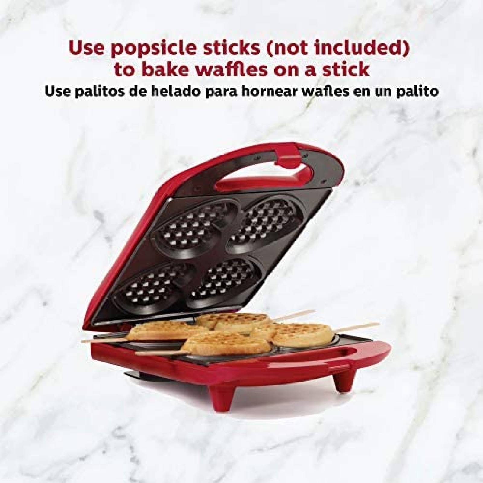 Wafflera Holstein Housewares para 4 Waffles 761W -Rojo