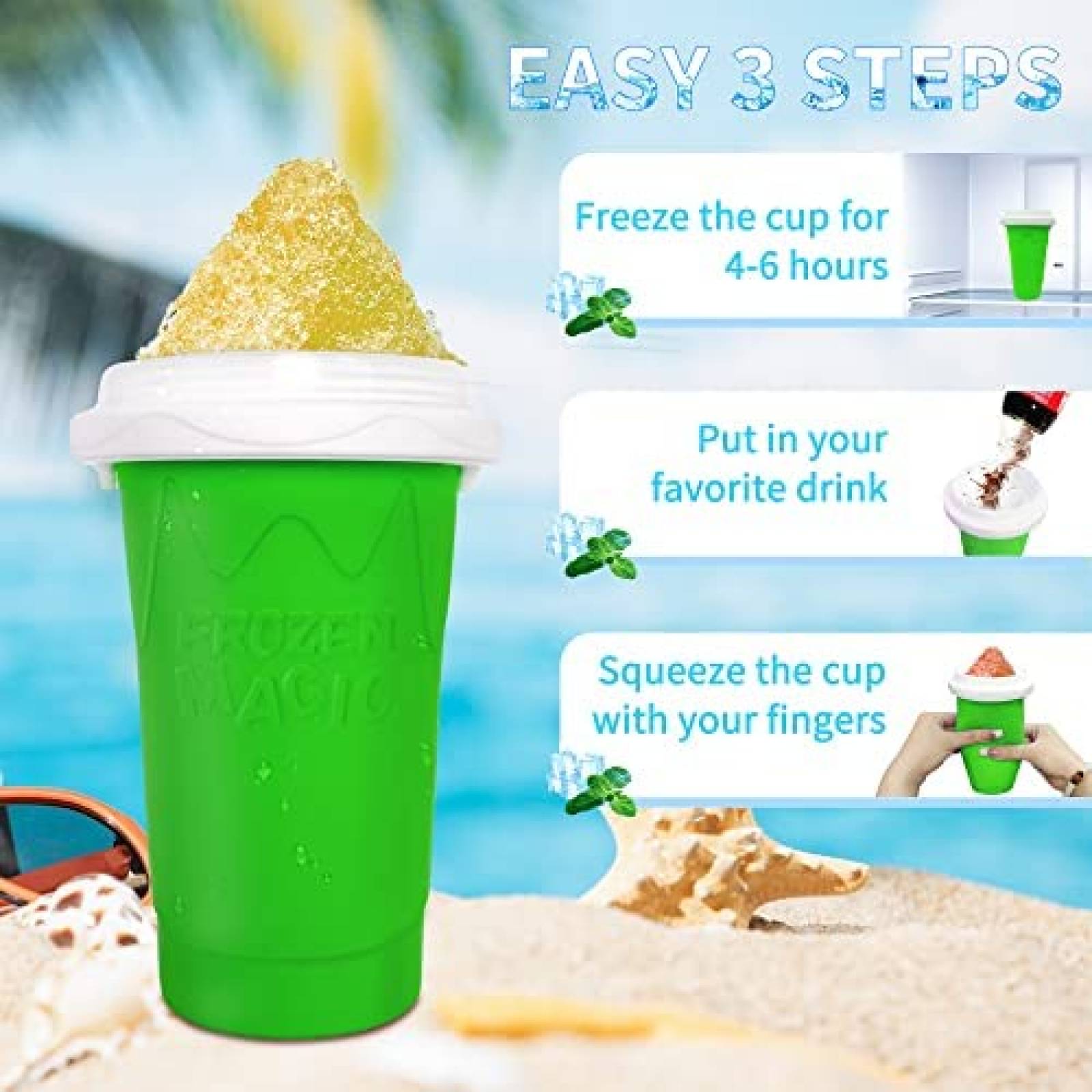 Vaso Magico ASNUG Para Slushy Batidos Rapidos -Azul