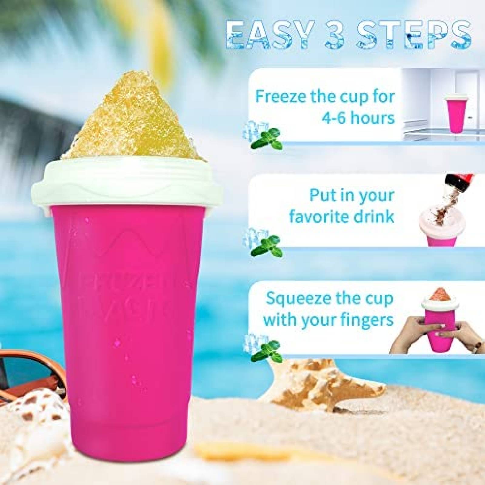 Vaso Magico ASNUG Para Slushy Batidos Rapidos -Rosa
