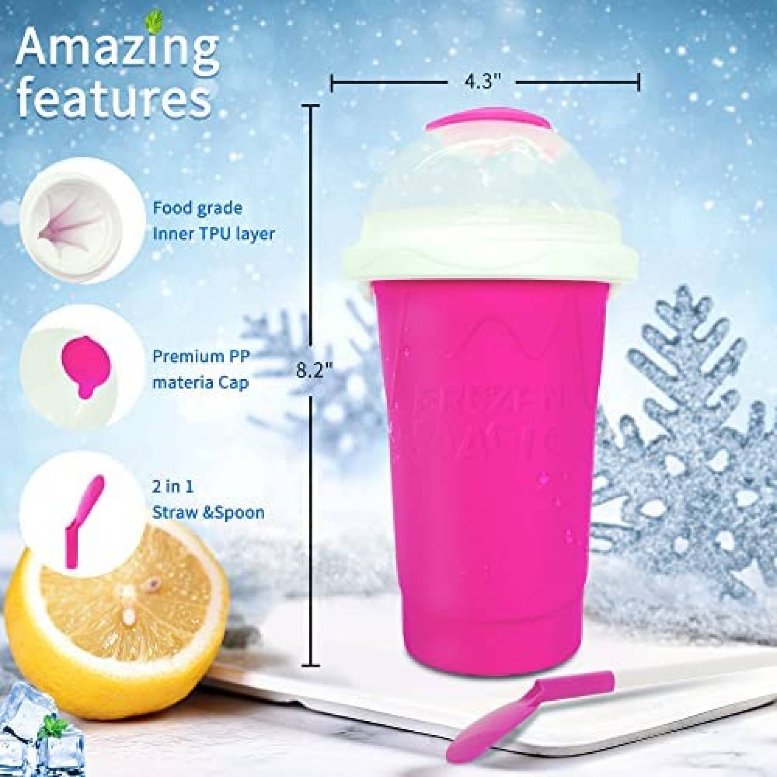 Vaso Magico ASNUG Para Slushy Batidos Rapidos -Rosa