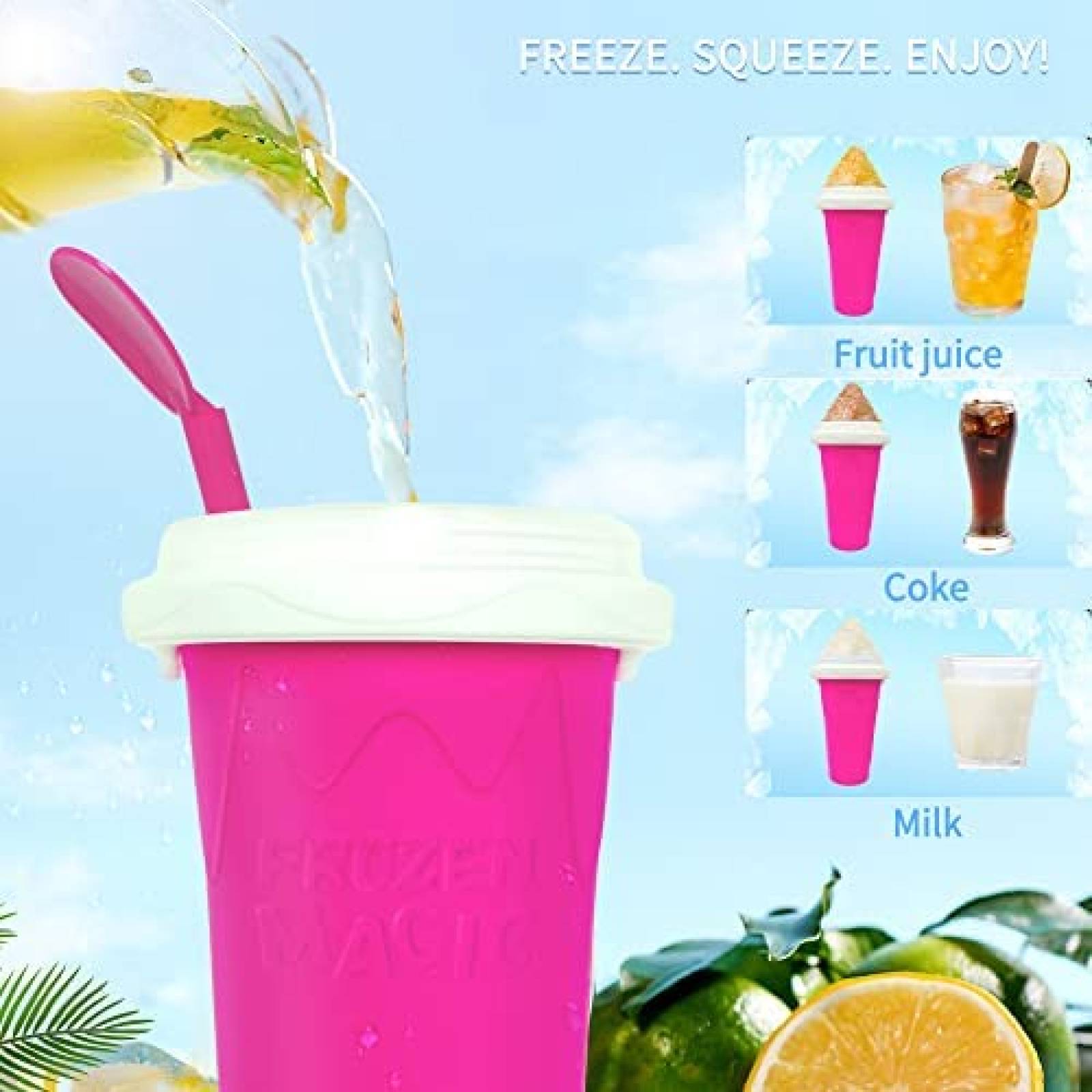 Vaso Magico ASNUG Para Slushy Batidos Rapidos -Rosa