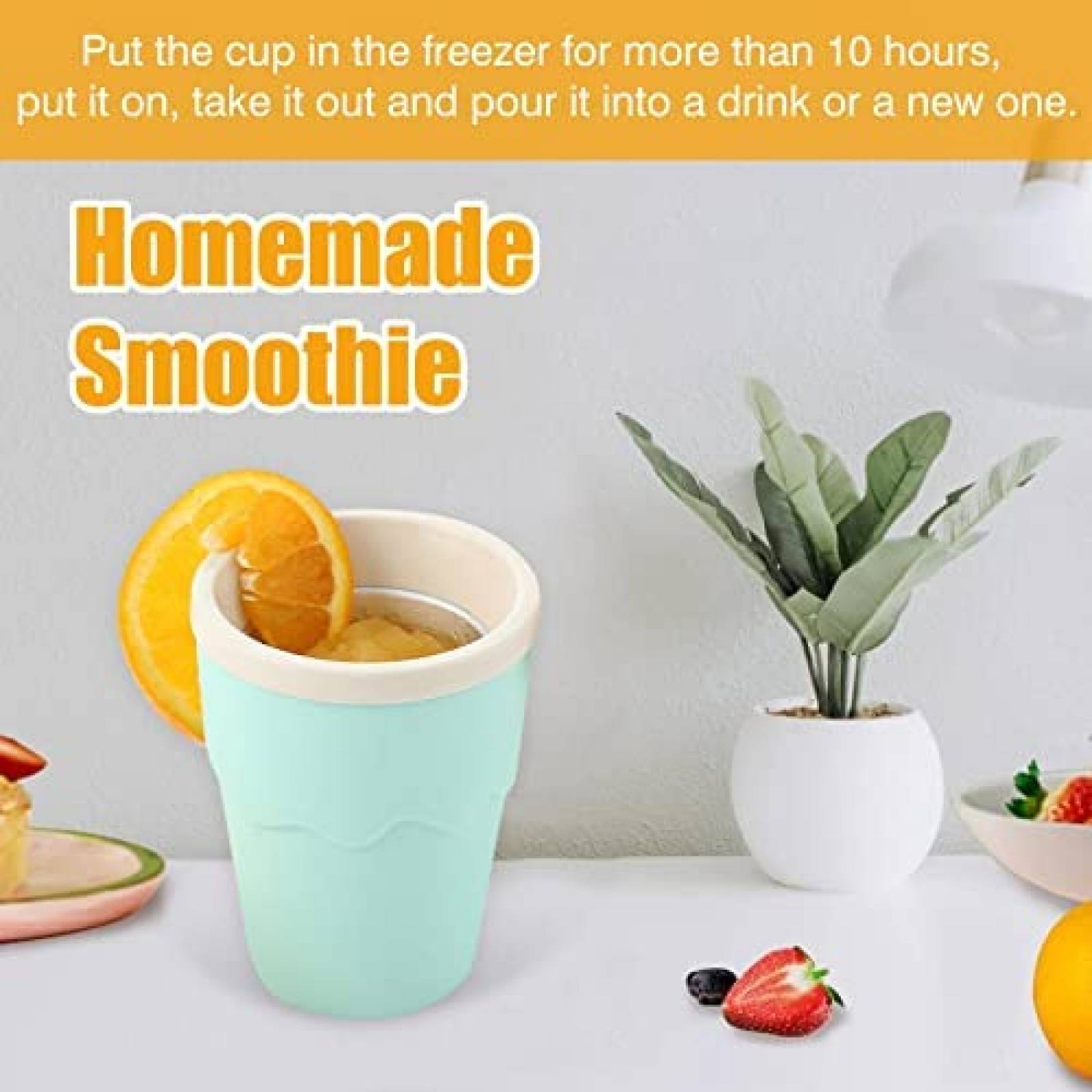 Vaso Magico WAITLOVER Para Slushy Batidos Rapidos -Naranja