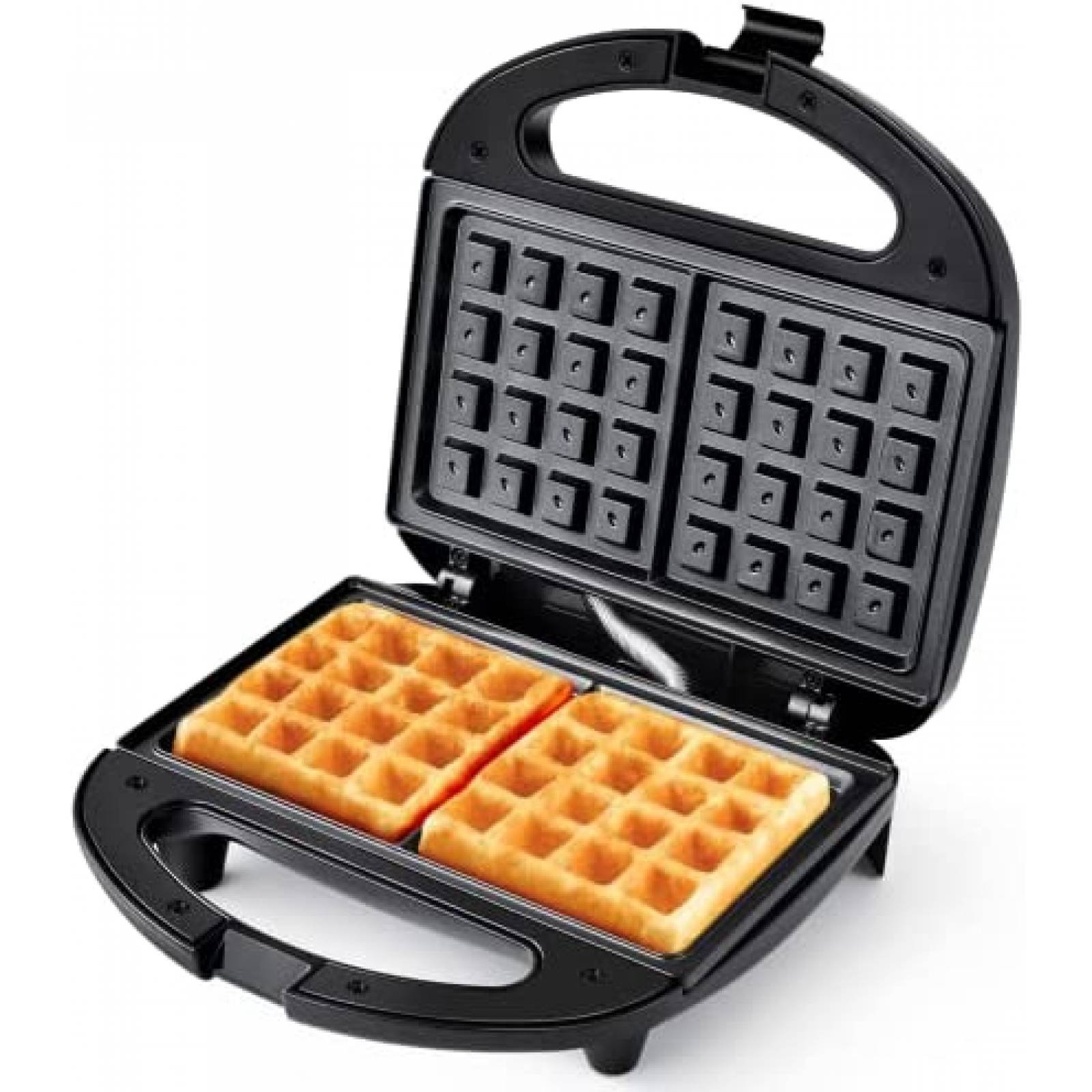 Wafflera MONXOOK de 750W para 2 Waffles Cuadrados -Negro