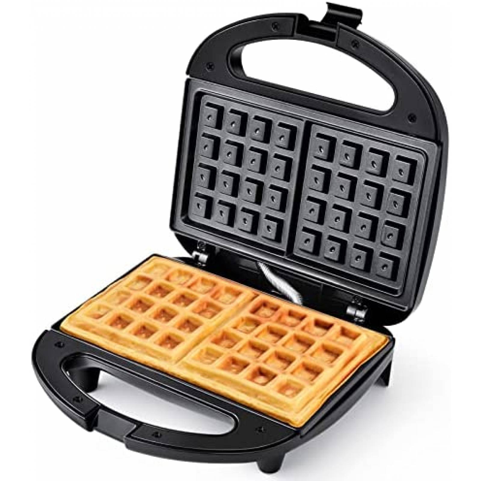 Wafflera MONXOOK de 750W para 2 Waffles Cuadrados -Negro