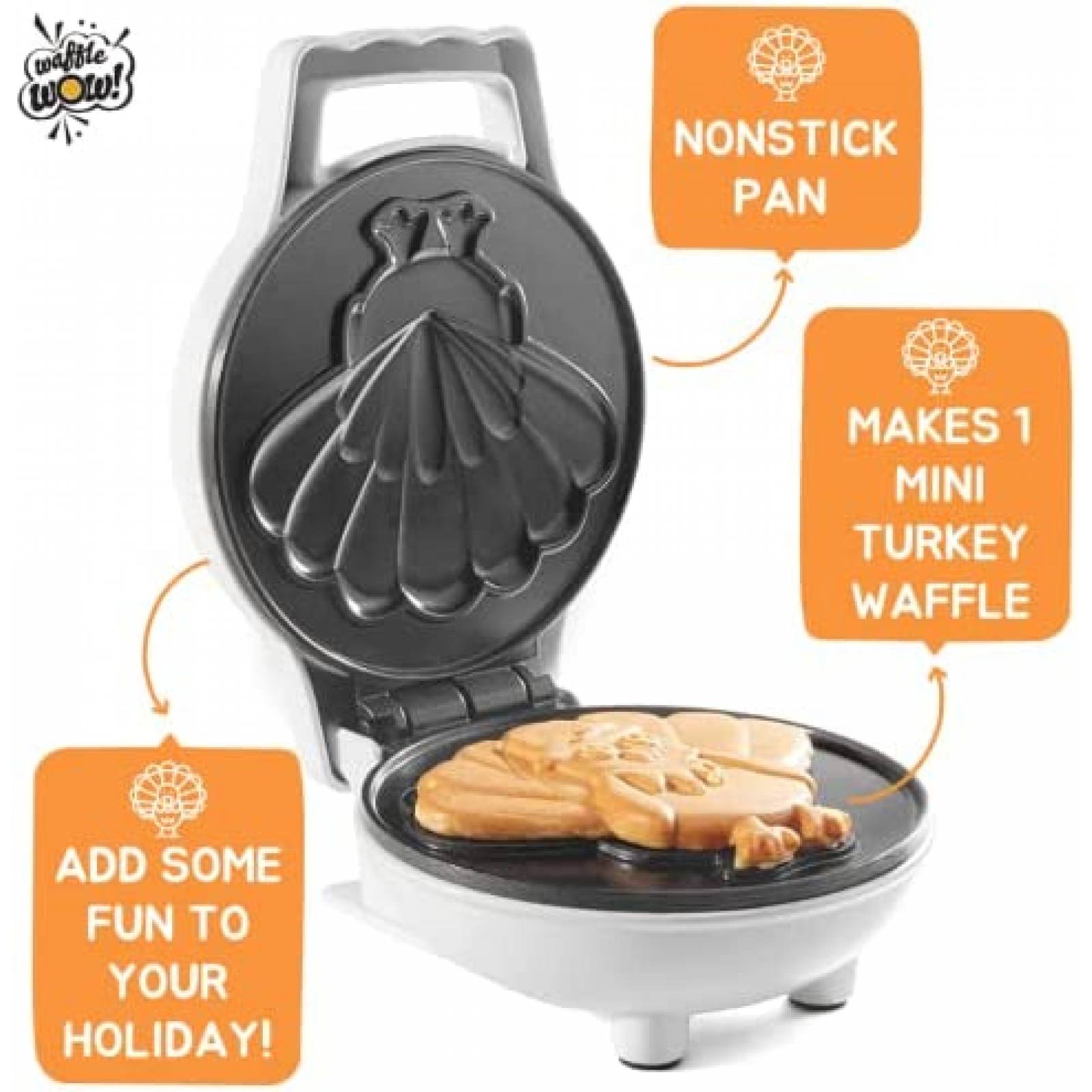 Wafflera Waffle Wow! para Waffles de Pavo 4'' -Negro