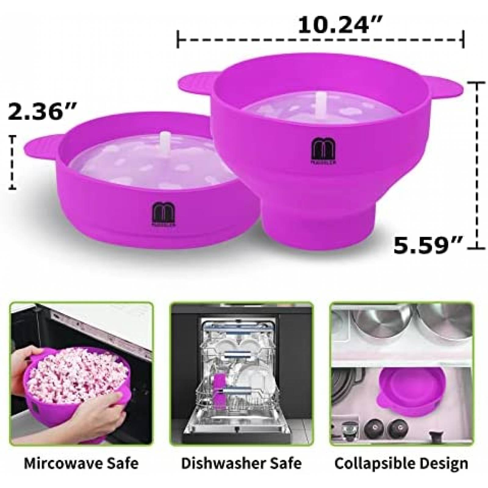 Maquina de Palomitas MUGOOLER para Microondas -Morado