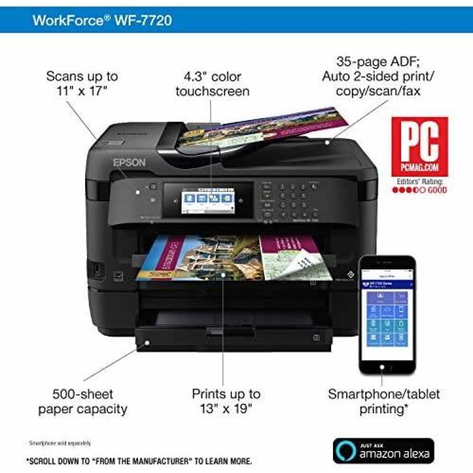 Impresora Epson WorkForce WF-7720 con Escaner -Negro