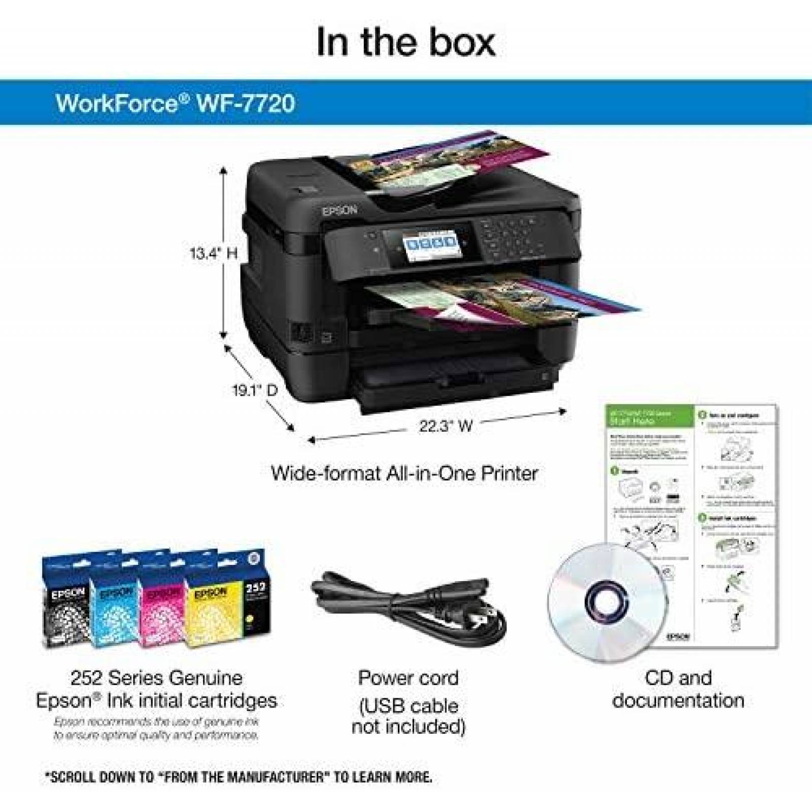 Impresora Epson WorkForce WF-7720 con Escaner -Negro