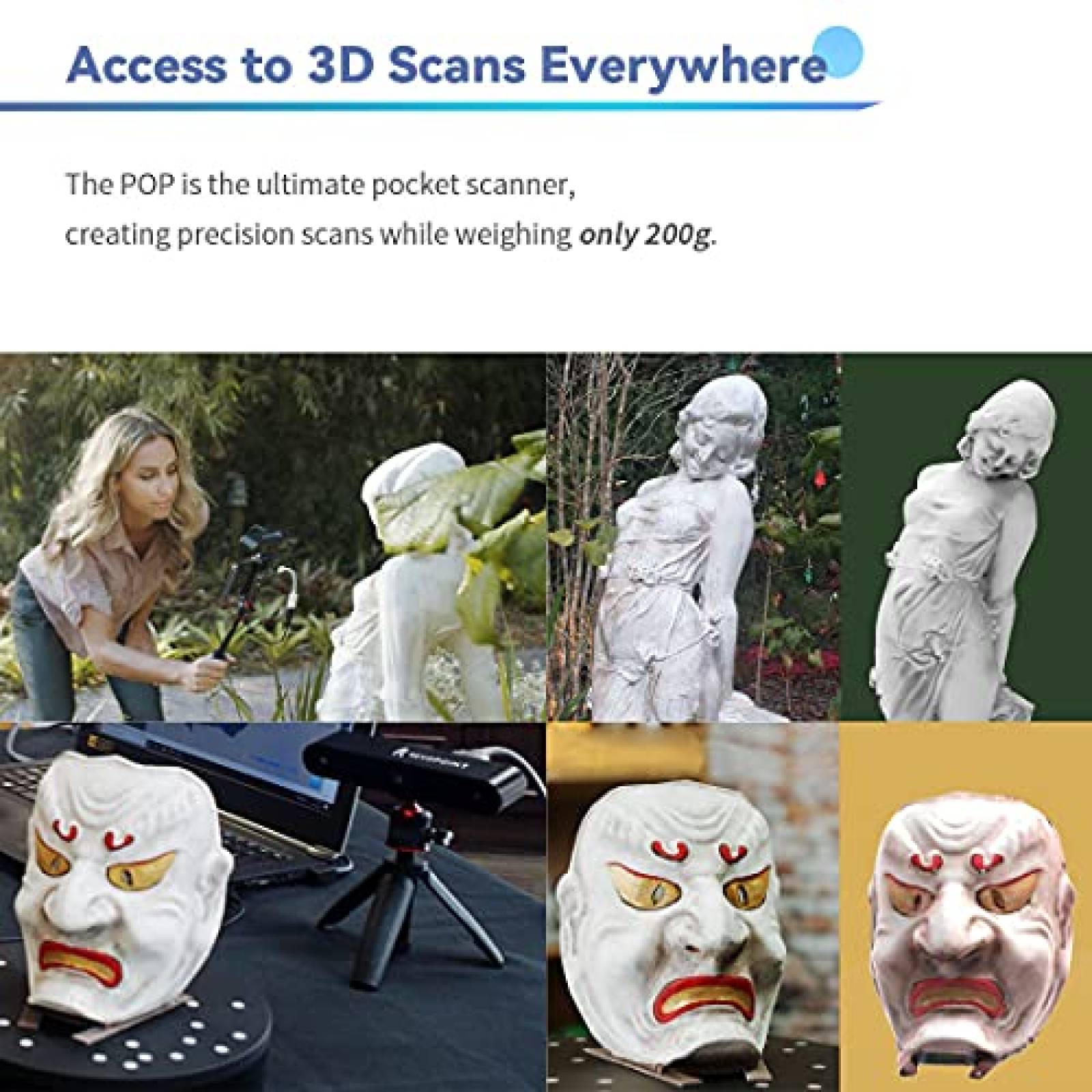 Escaner 3D Revopoint POP para Cara y Cuerpos 3D -Negro