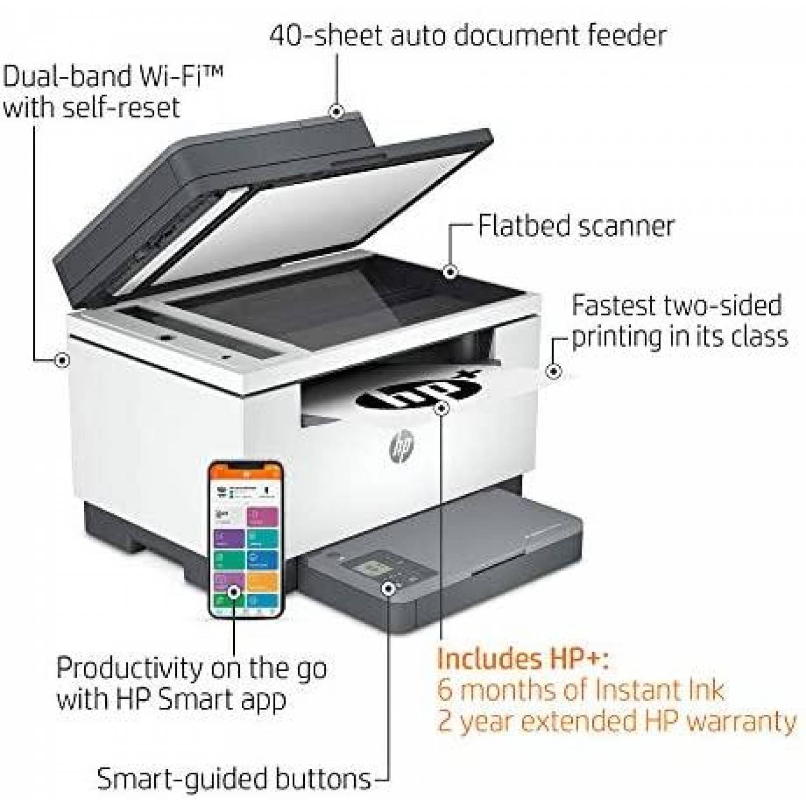 Impresora HP Laserjet MFP Inalambrica tinta instantanea