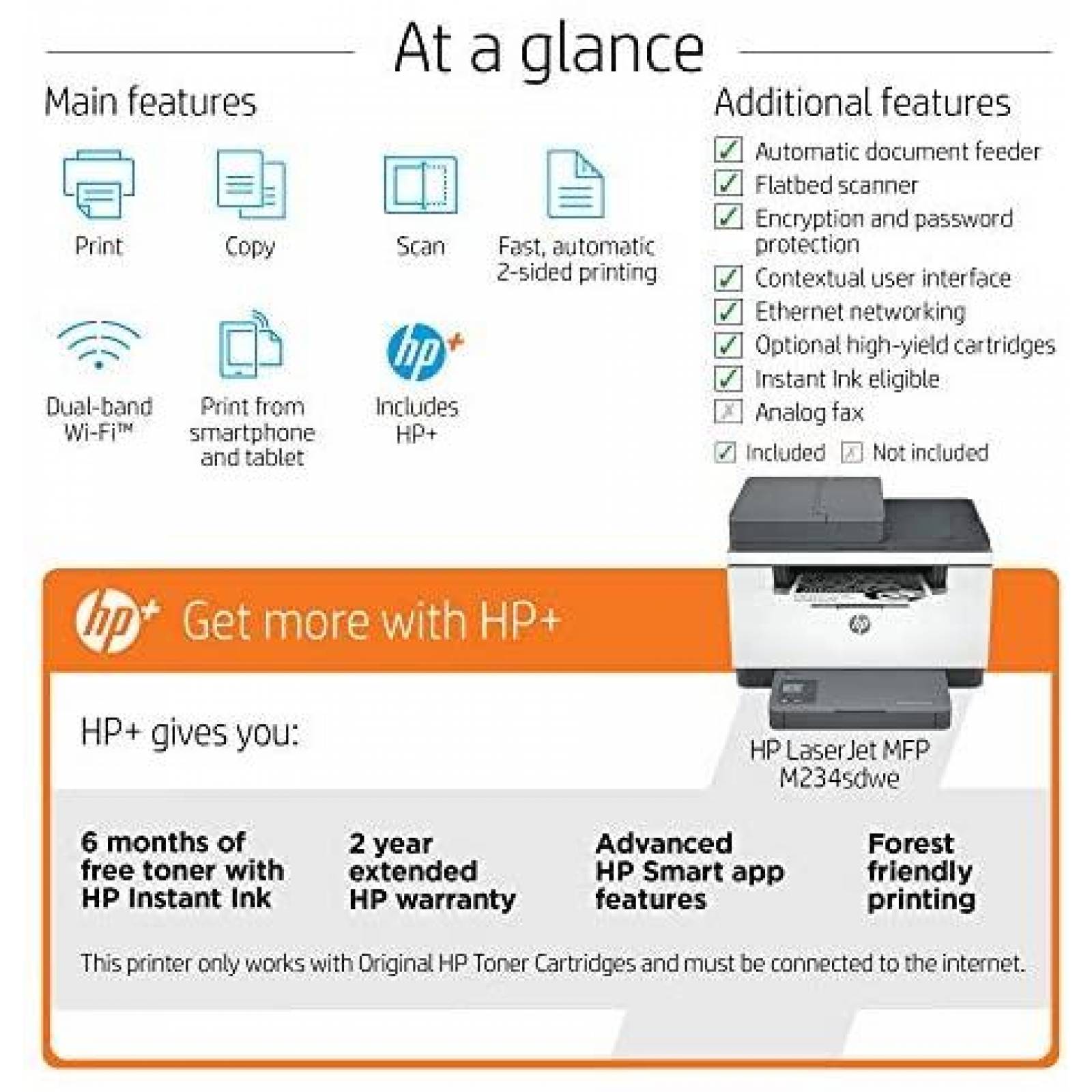 Impresora HP Laserjet MFP Inalambrica tinta instantanea