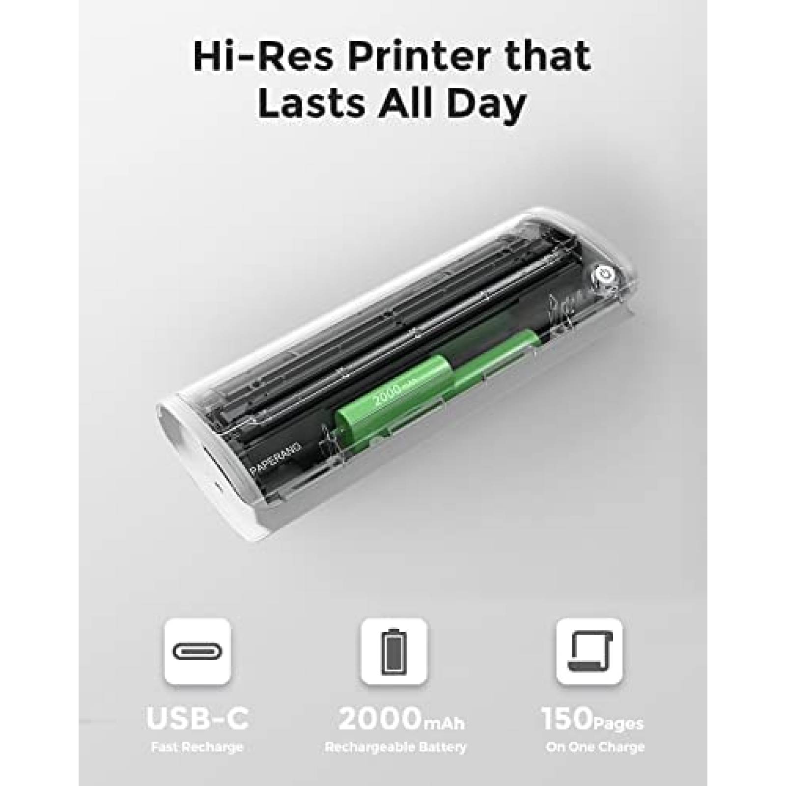 Impresora Portatil Paperang 4/8'' 300dpi A4 -Blanco