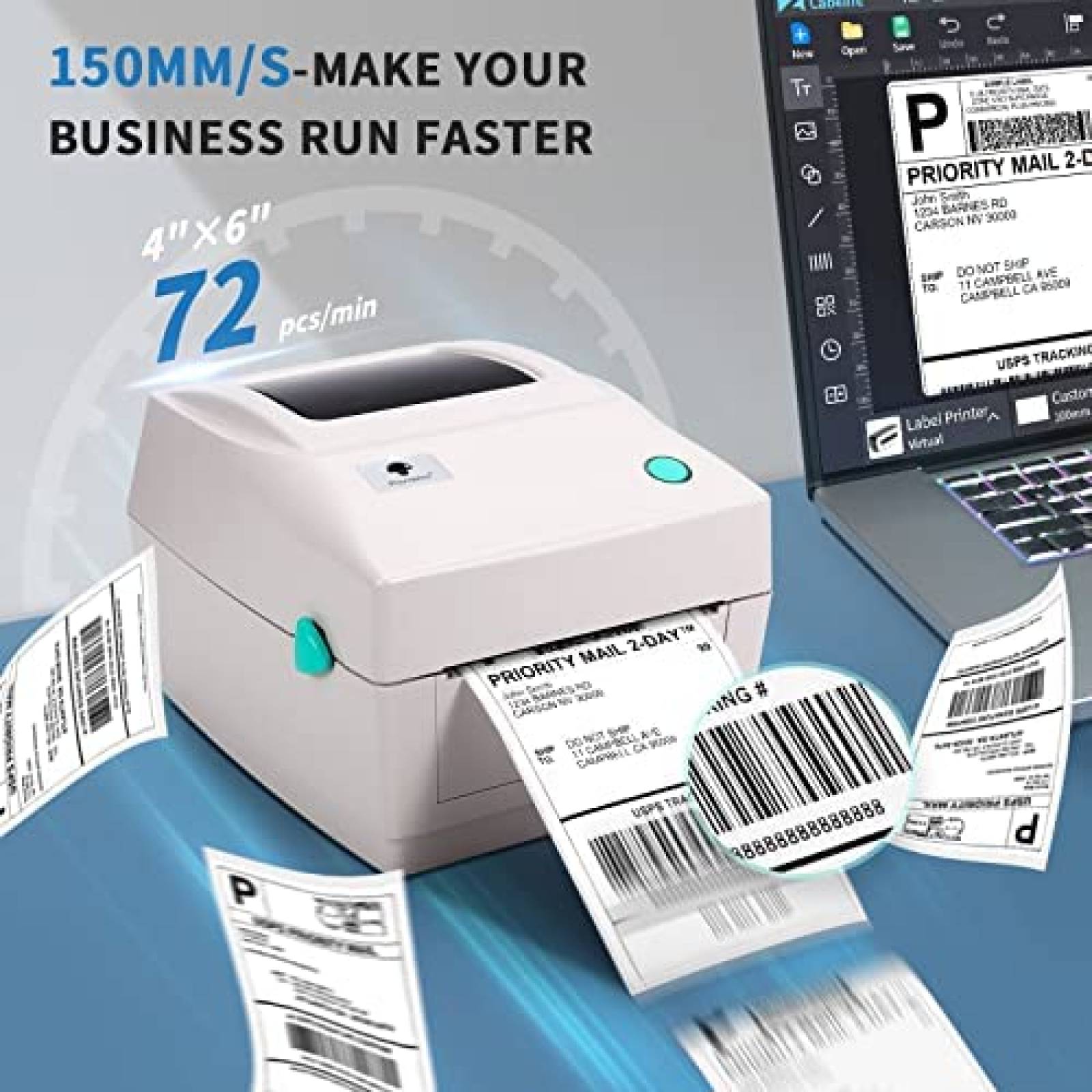 Impresora Termica Etiquetas Memoqueen 4''x6'' Alta Velocidad