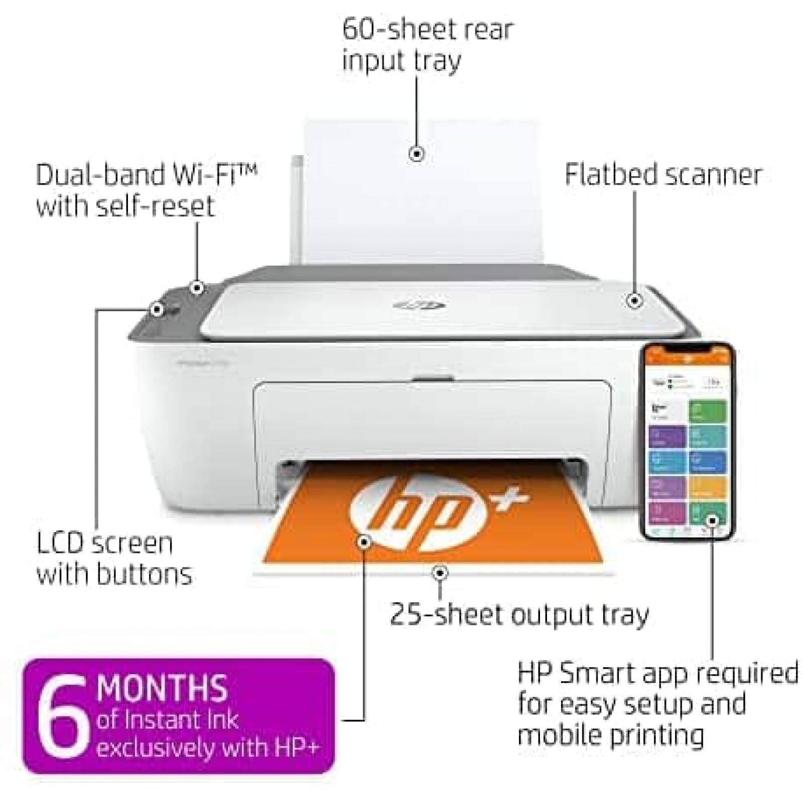 Impresora de Inyeccion de Tinta HP DeskJet 2755e -Blanco